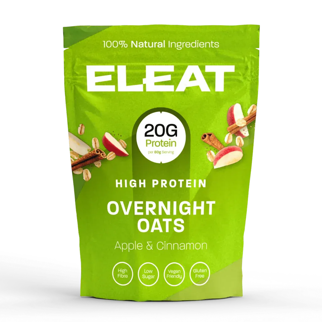 Eleat High Protein Overnight Oats 400g - Healthy Breakfast Meal Prep for Weight Loss & Muscle Gain - Perfect for Busy Mornings, Gym Nutrition & On-the-Go Snacks
