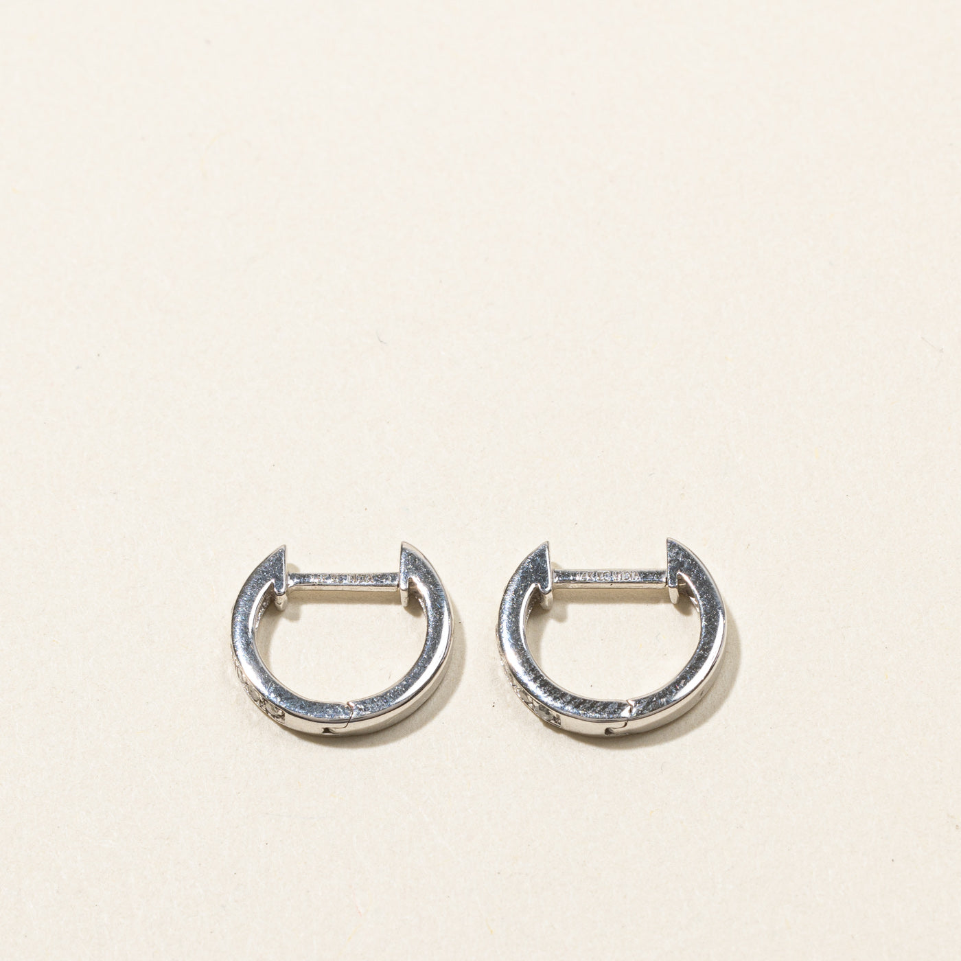 0.08ctw Diamond Huggie Hoop Earrings for Women - 14K Gold Plated Stud Earrings for Everyday Wear & Special Occasions
