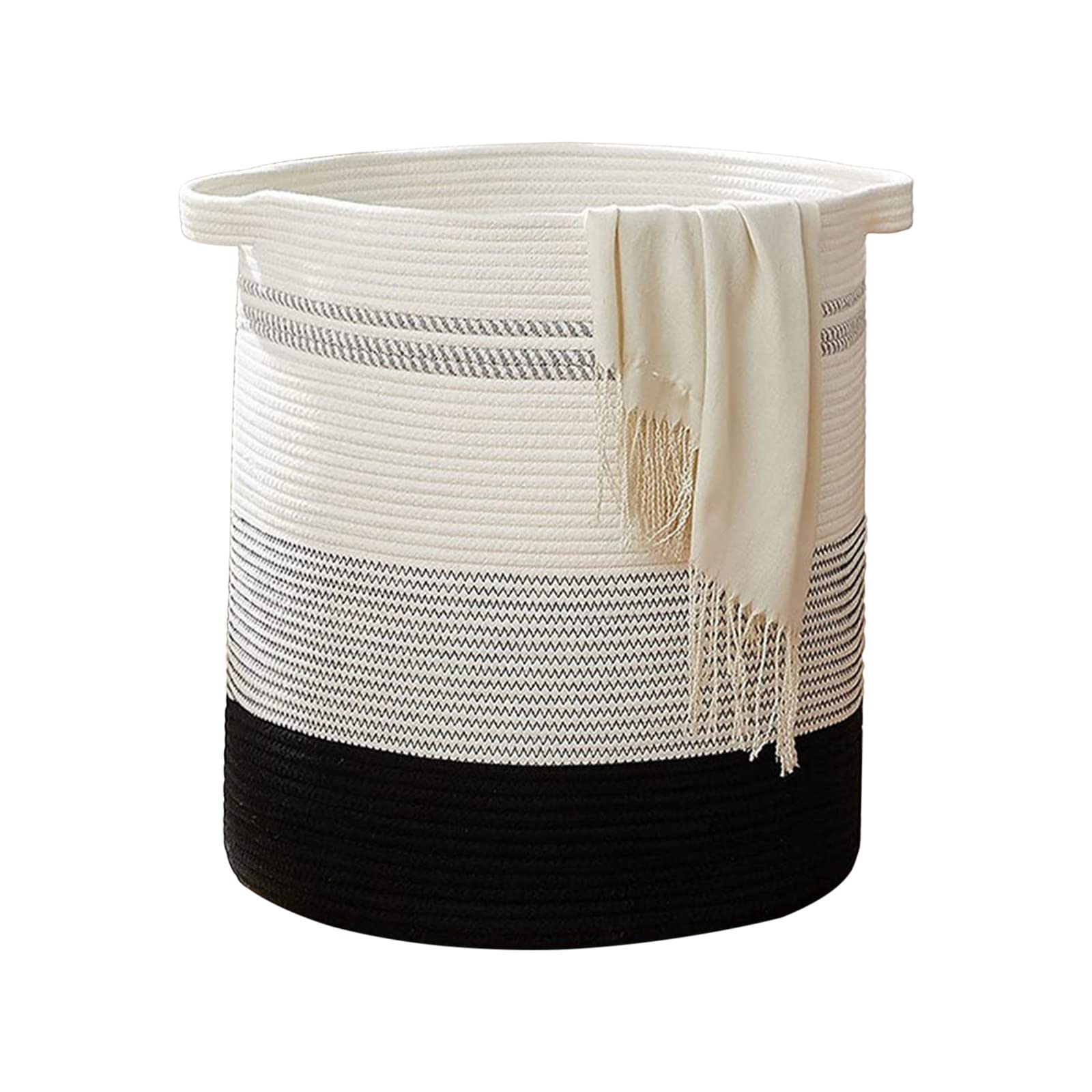 Large Cotton Rope Storage Basket with Handles - Multi-Purpose Organizer for Toys, Comforters, Laundry & Home Decor | Perfect for Nursery, Bedroom & Bathroom Organization