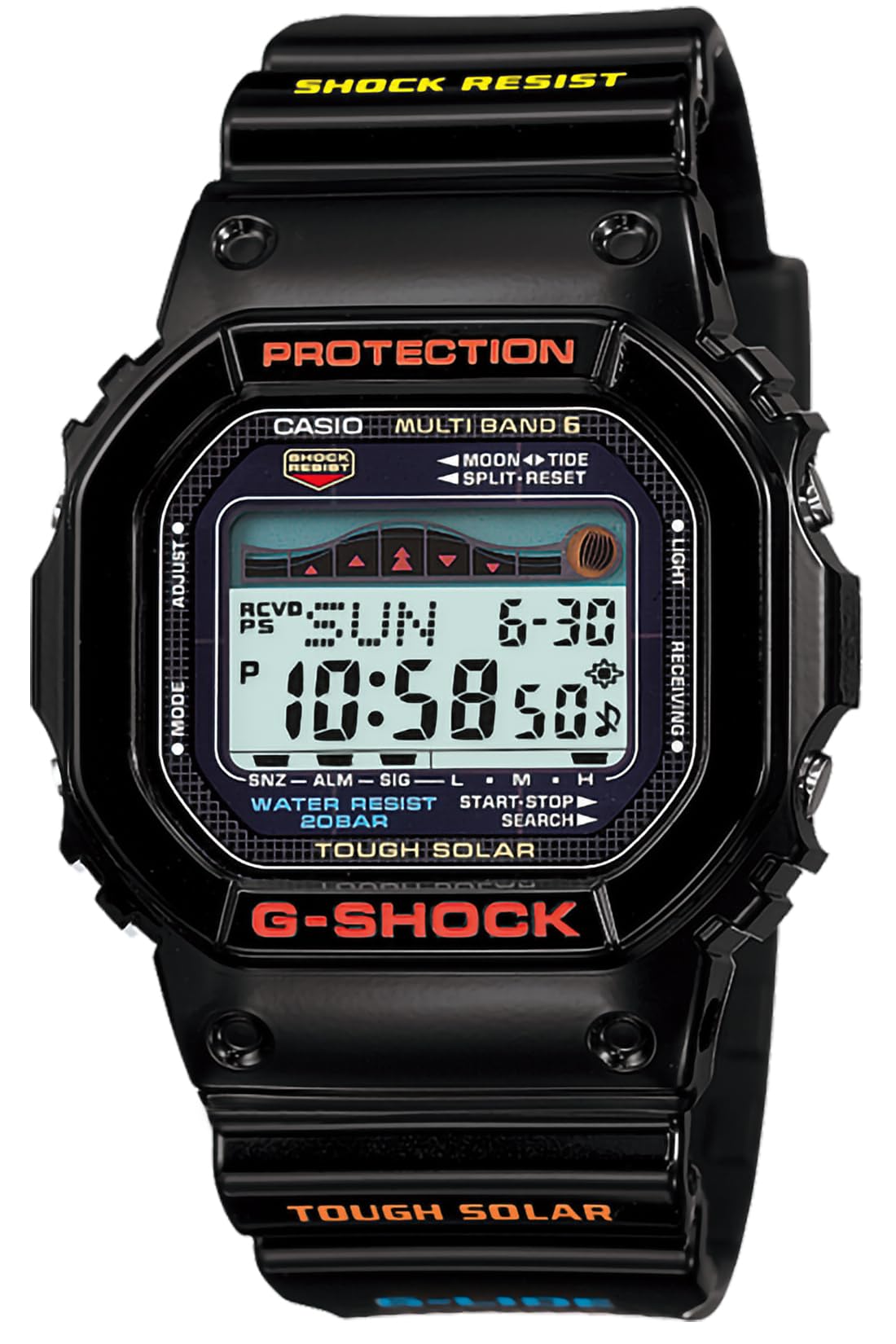Casio GWX-5600-1JF Men's Digital Sport Watch with Shock Resistant & Solar Power - Perfect for Outdoor Activities, Running, and Water Sports