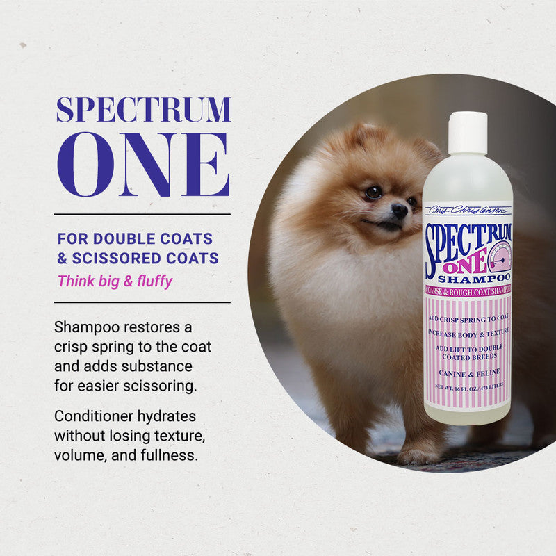 Spectrum One Coarse & Rough Coat Conditioner for Dogs - 3 Sizes (8oz, 16oz, 32oz) | Moisturizing & Detangling Dog Conditioner for Rough Coats | Perfect for Grooming & Daily Coat Care at Home or Professional Use