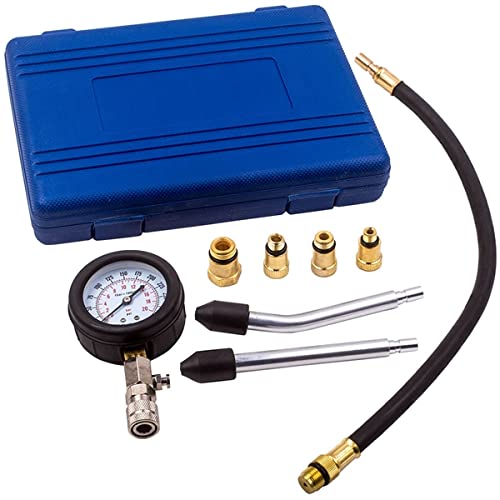 Flulep Engine Cylinder Compression Pressure Tester Gauge Kit - Professional Automotive Diagnostic Tool for Car, Truck & Motorcycle Engine Performance Testing (Ideal for Mechanics & DIY Enthusiasts)