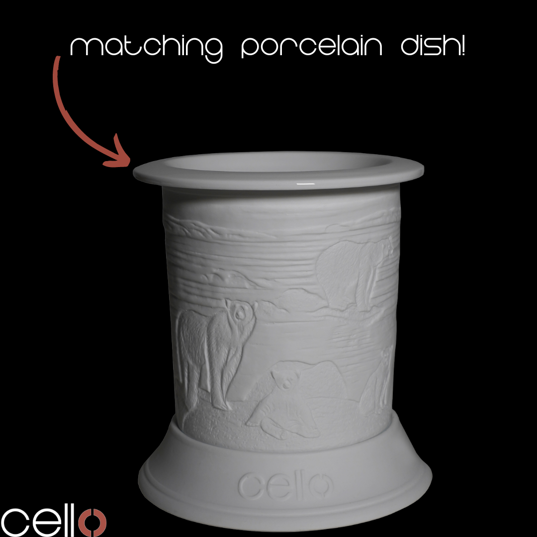 Cello Electric Wax Warmer - Porcelain Polar Bear Design for Home Aromatherapy | Perfect for Living Room, Bedroom, and Office Decor