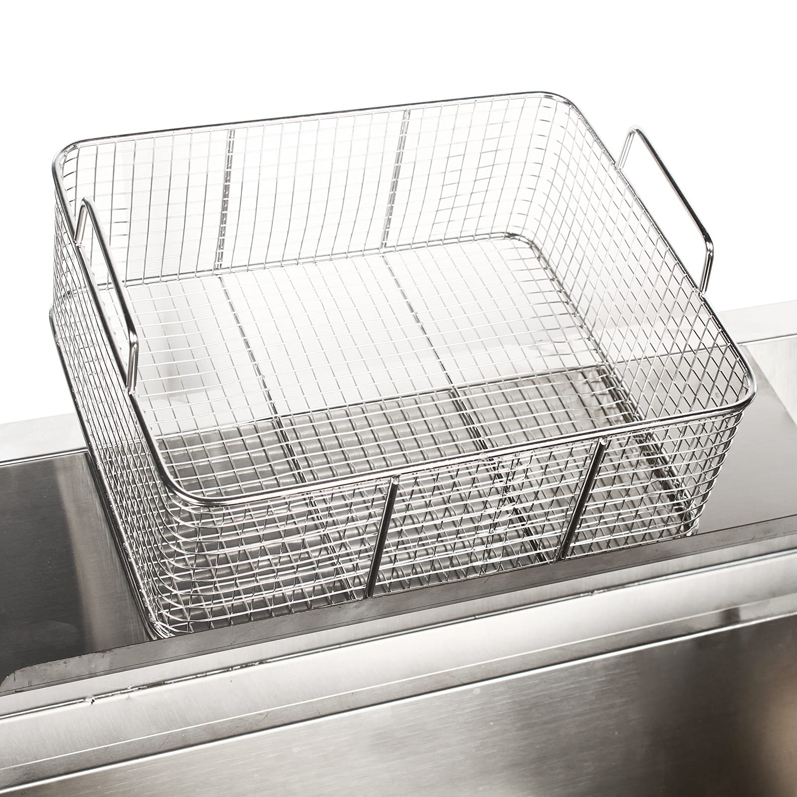 Stainless Steel Commercial Food Prep Work Table with 2 Basins & 2 Baskets - Heavy Duty Fried Chicken Breading Station for Restaurant Kitchen, Food Truck, and Catering Business | Perfect for Frying, Breading, and Food Preparation