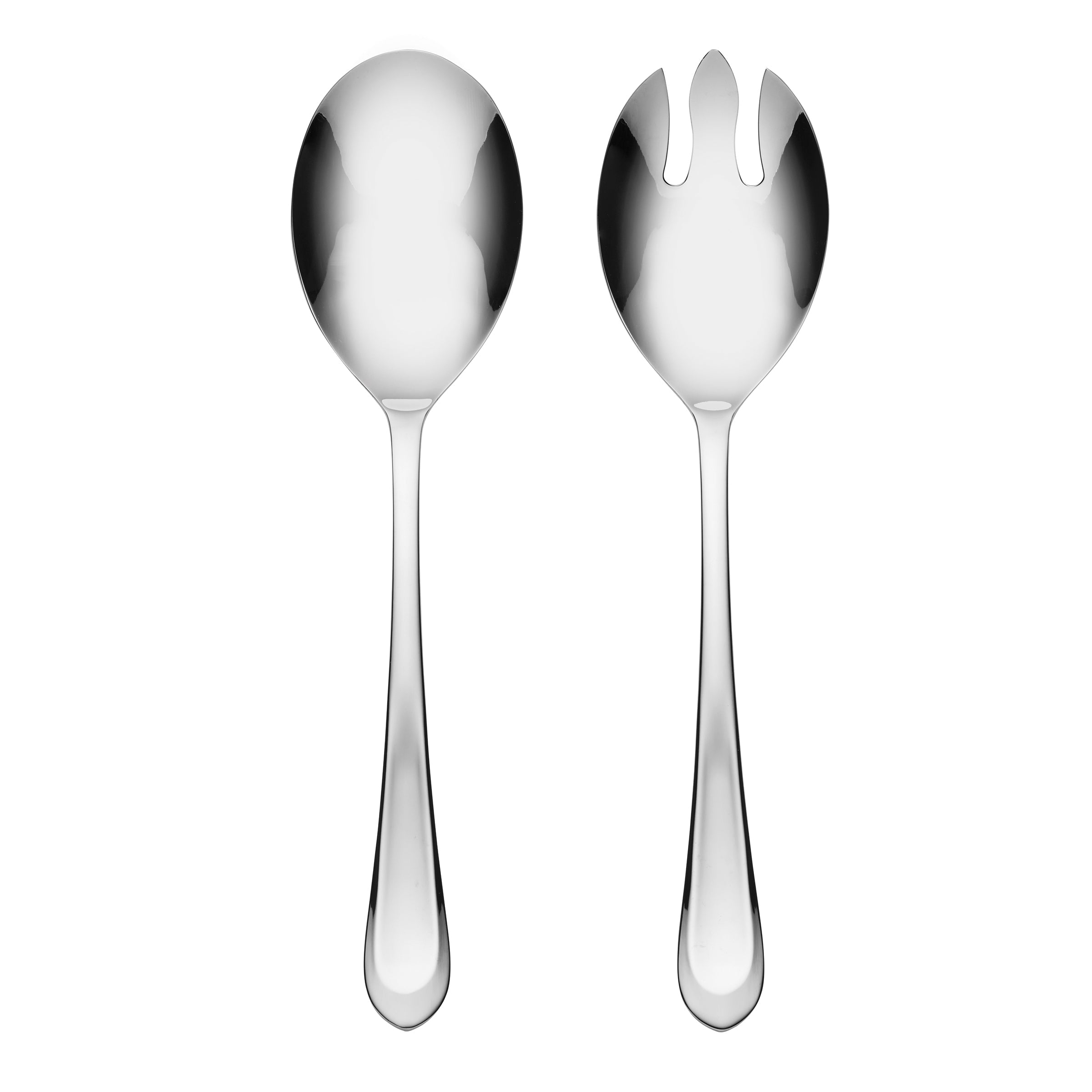 Alessi 2-Piece Stainless Steel Salad Servers Set - Elegant Serving Utensils for Tossed Salads, Pasta, and Fruit Dishes - Perfect for Dinner Parties, BBQs, and Family Gatherings