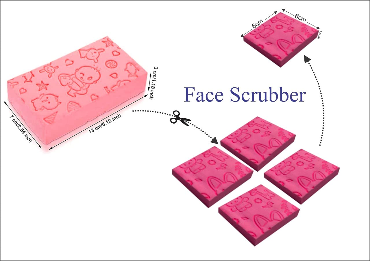 Exfoliating Face Scrubber & Dead Skin Remover - Gentle Bath Sponge for Men & Women - 2 Pack Random Colors - Perfect for Daily Skincare & Shower Routine