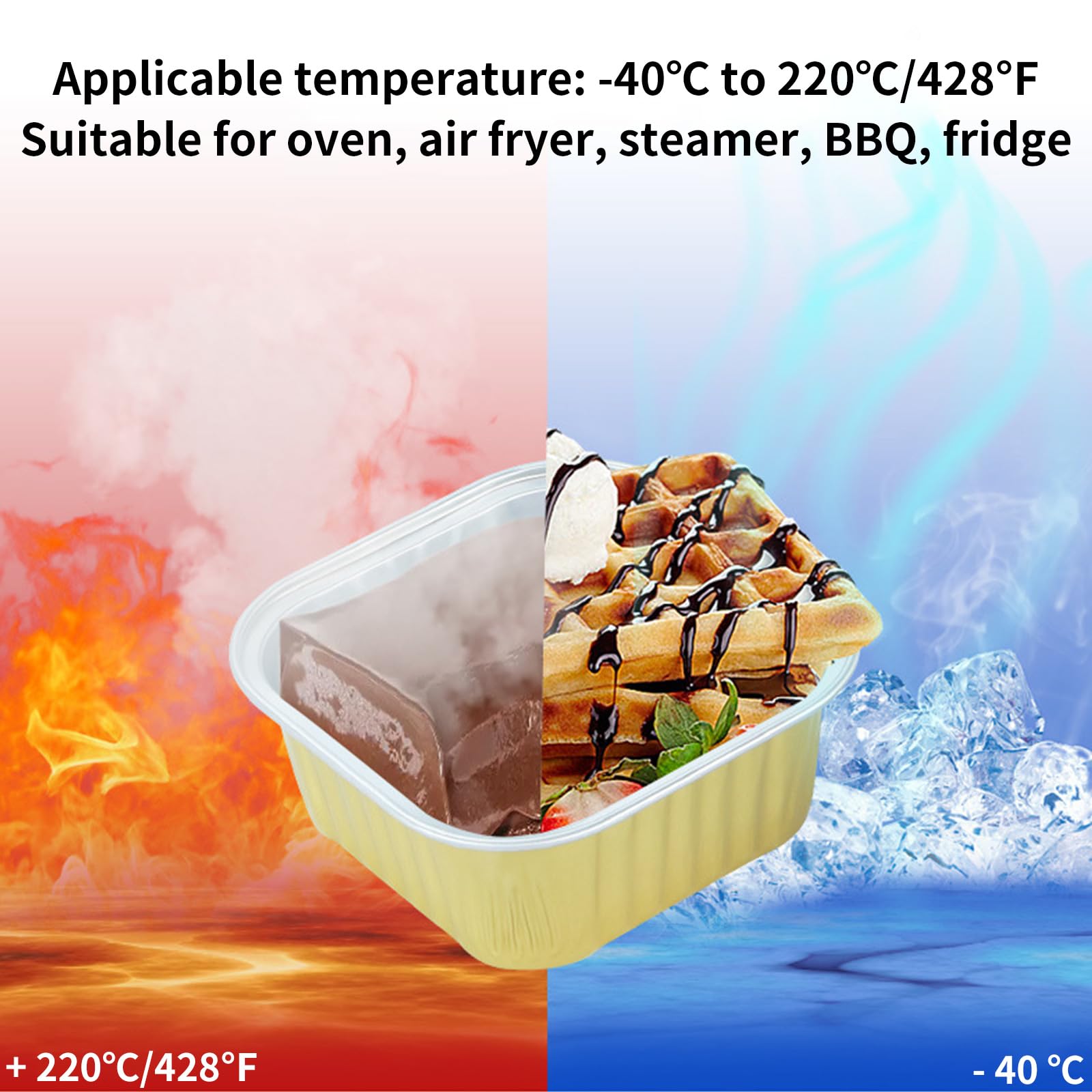100Pcs 5oz Disposable Aluminum Foil Ramekins with Lids - Mini Cake Pans, Reusable Cupcake Liners, Square Dessert Containers - Perfect for Cheesecake, Muffins, Baking & Party Serving