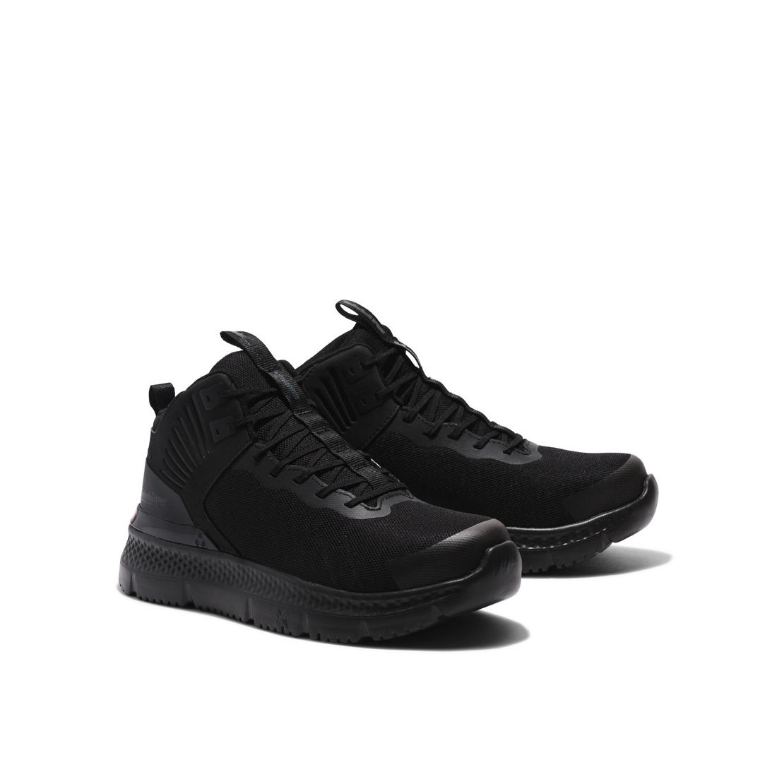 Setra Composite Toe Work Boots for Men - Black Safety Shoes with Steel Shank & Slip Resistant - Ideal for Construction, Warehouse & Outdoor Work