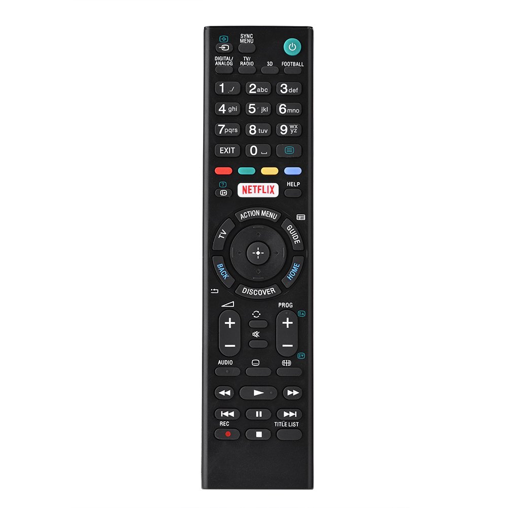 Universal Remote Control RMT-TX100D - Replacement for Sony Smart TV, Compatible with Multiple Devices (TV/DVD/Blu-ray), Black - Perfect for Home Theater & Entertainment Systems