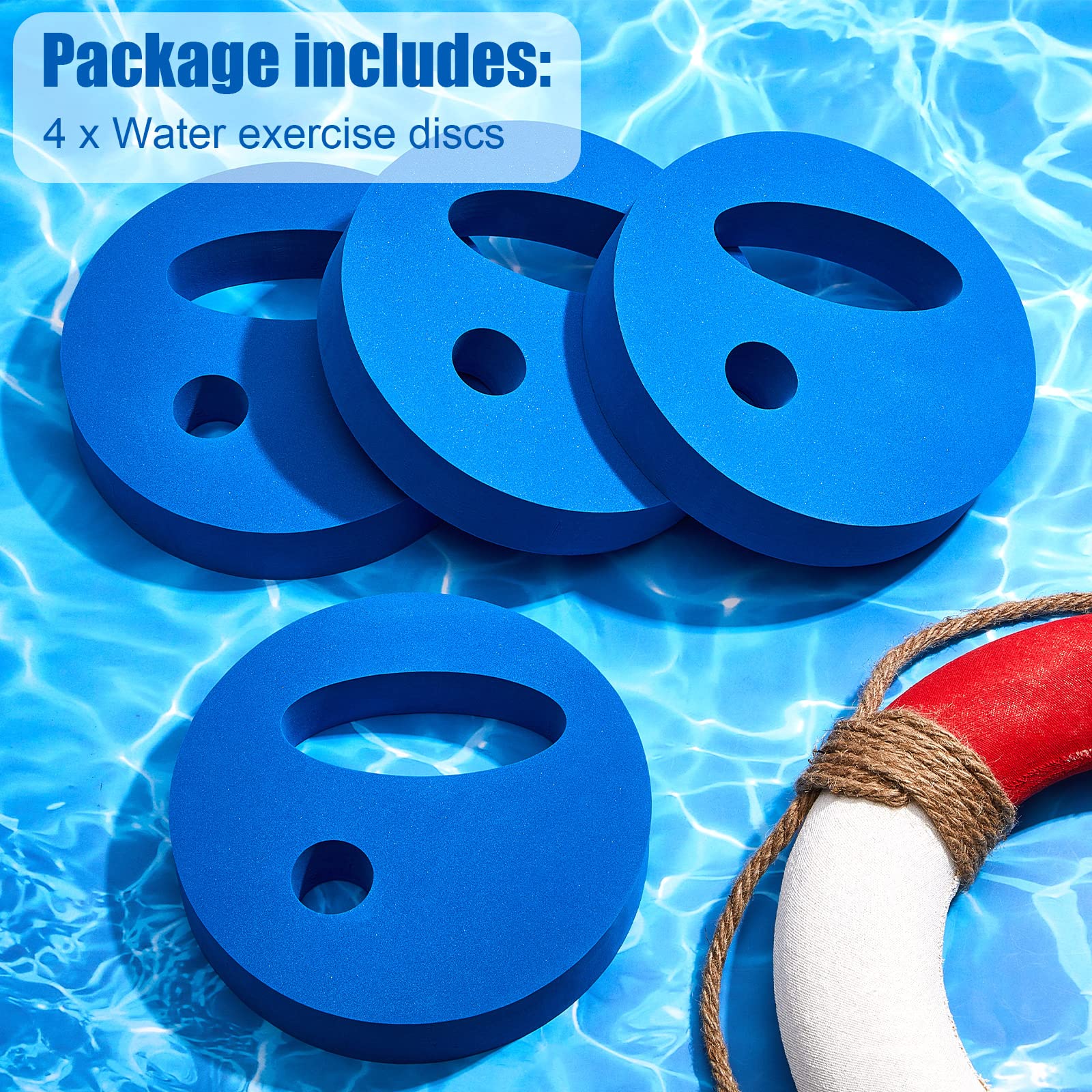 EVA Foam Water Weights for Pool Aerobic Exercise - 7.1 Inch Hand Held Swim Discs for Aqua Fitness, Water Aerobics & Swimming Training - Perfect for Home Pools, Gym Classes & Physical Therapy