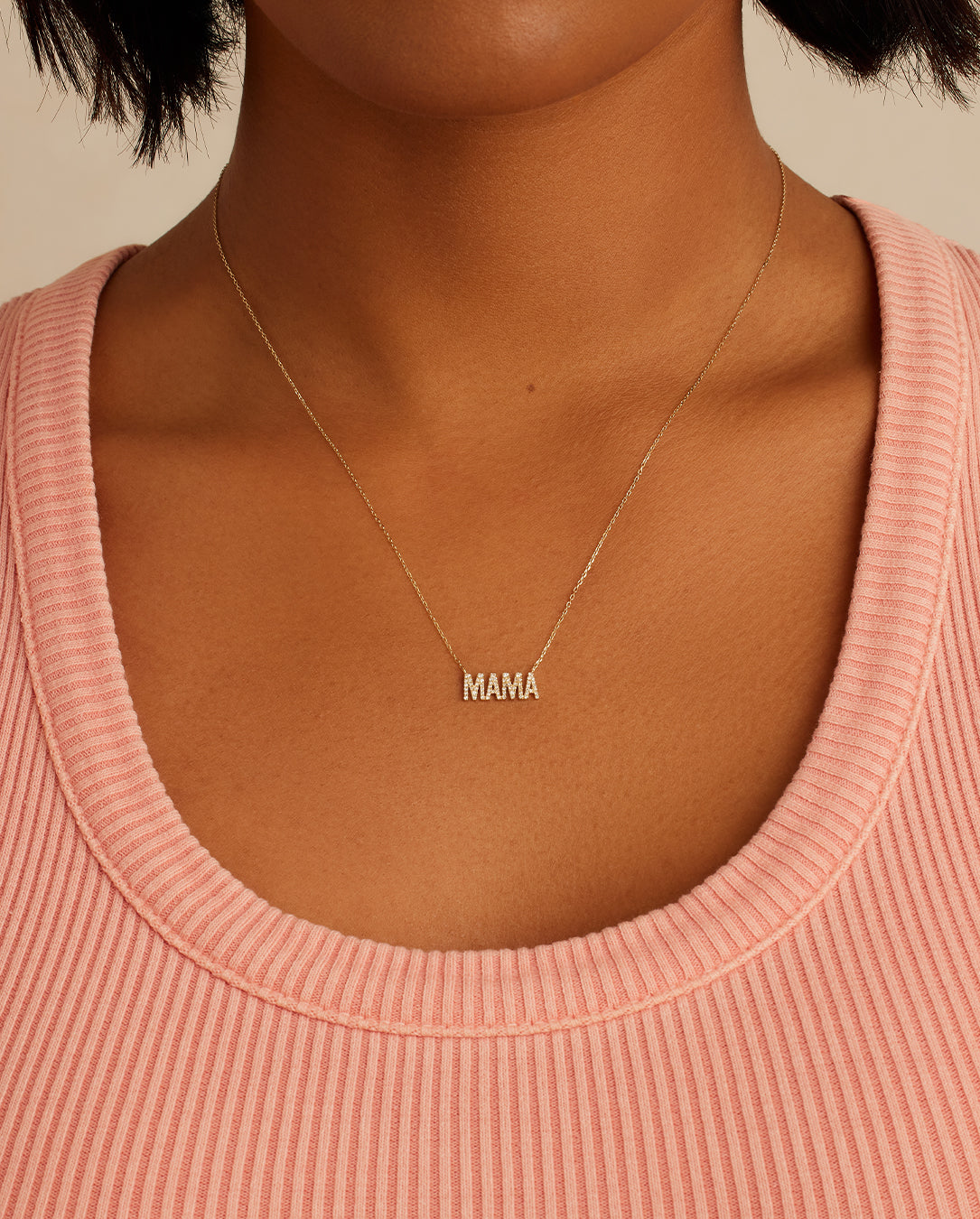 Diamond Pavé Mama Necklace - Elegant & Personalized Jewelry for Mothers | Perfect Gift for Mother's Day, Birthday & Special Occasions