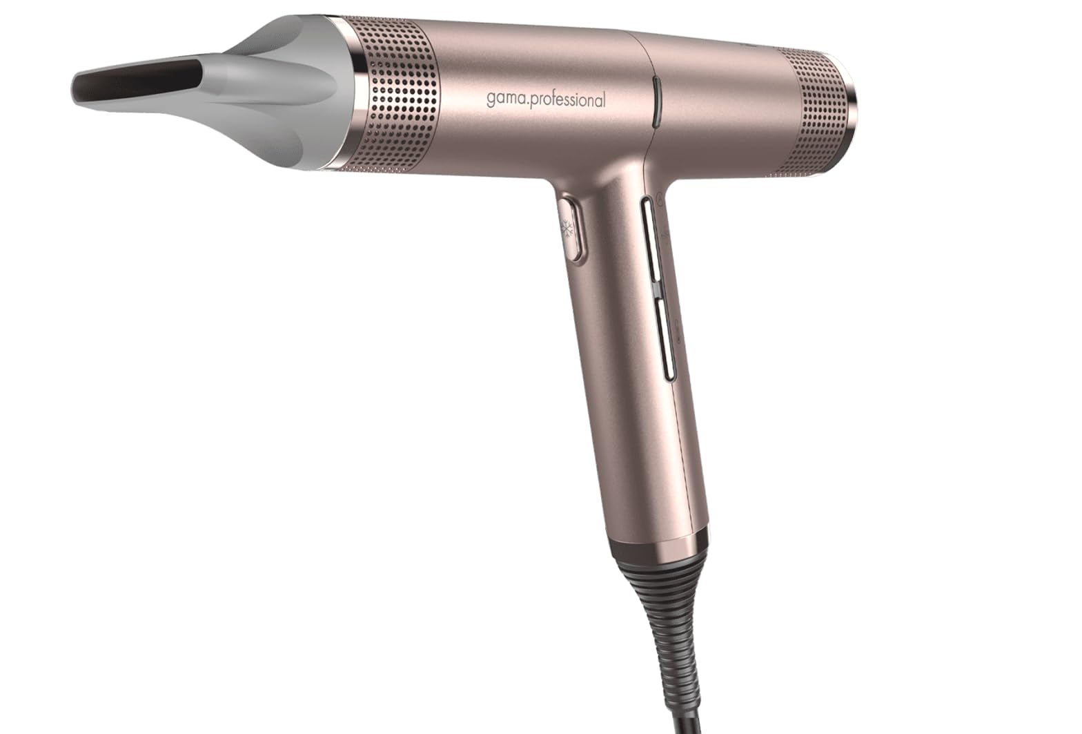 GAMA Italy Professional Hair Dryer - Lightweight 1875W Salon Blow Dryer with Diffuser & 2 Nozzles, Rose Gold (Under 1LB) for Smooth, Fast Drying at Home & Salon