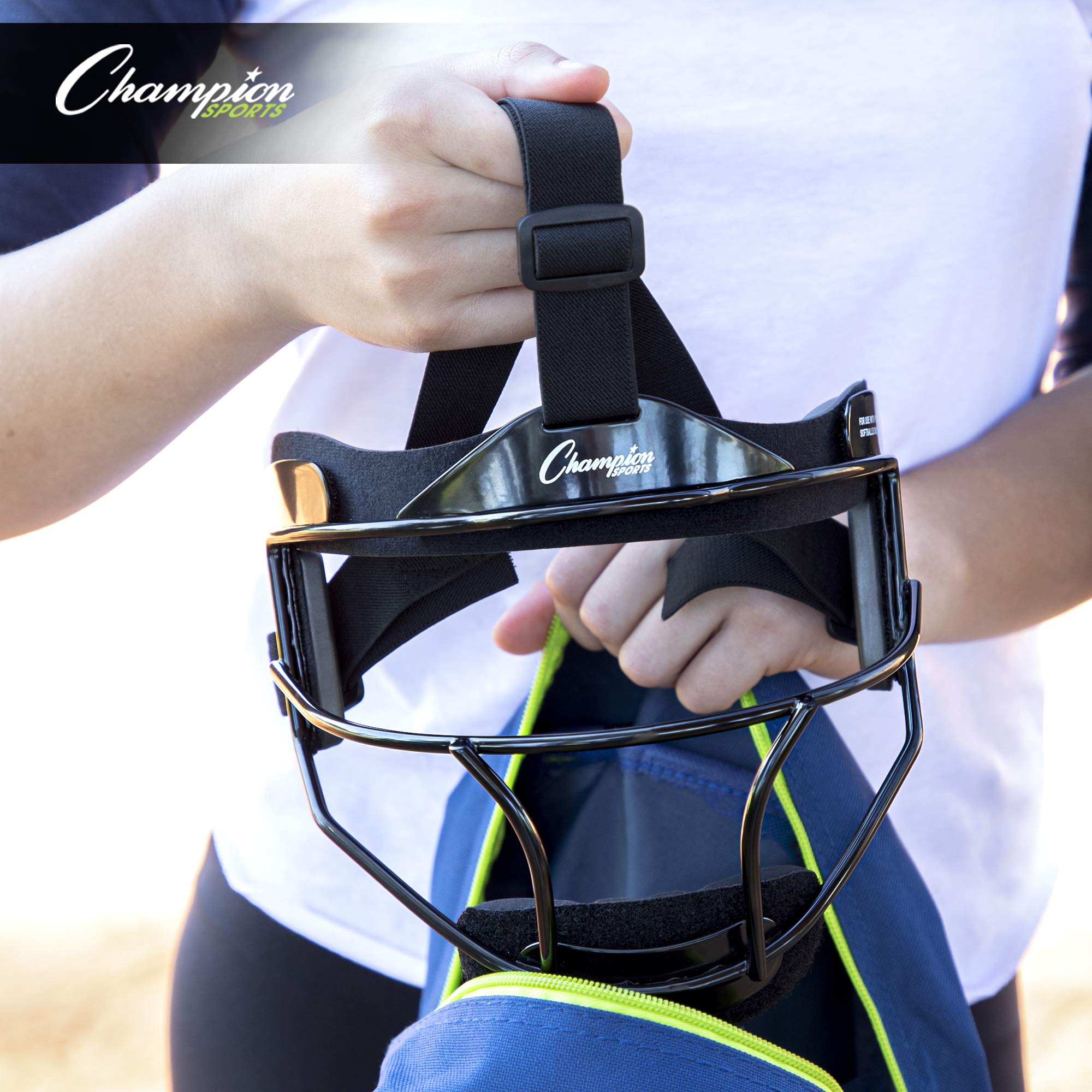 Champion Sports Steel Softball Face Mask for Adults - Durable Fielders Mask & Head Guard - Premium Baseball & Softball Protective Gear for Indoor/Outdoor Training, Games & Practice - Multiple Styles Available