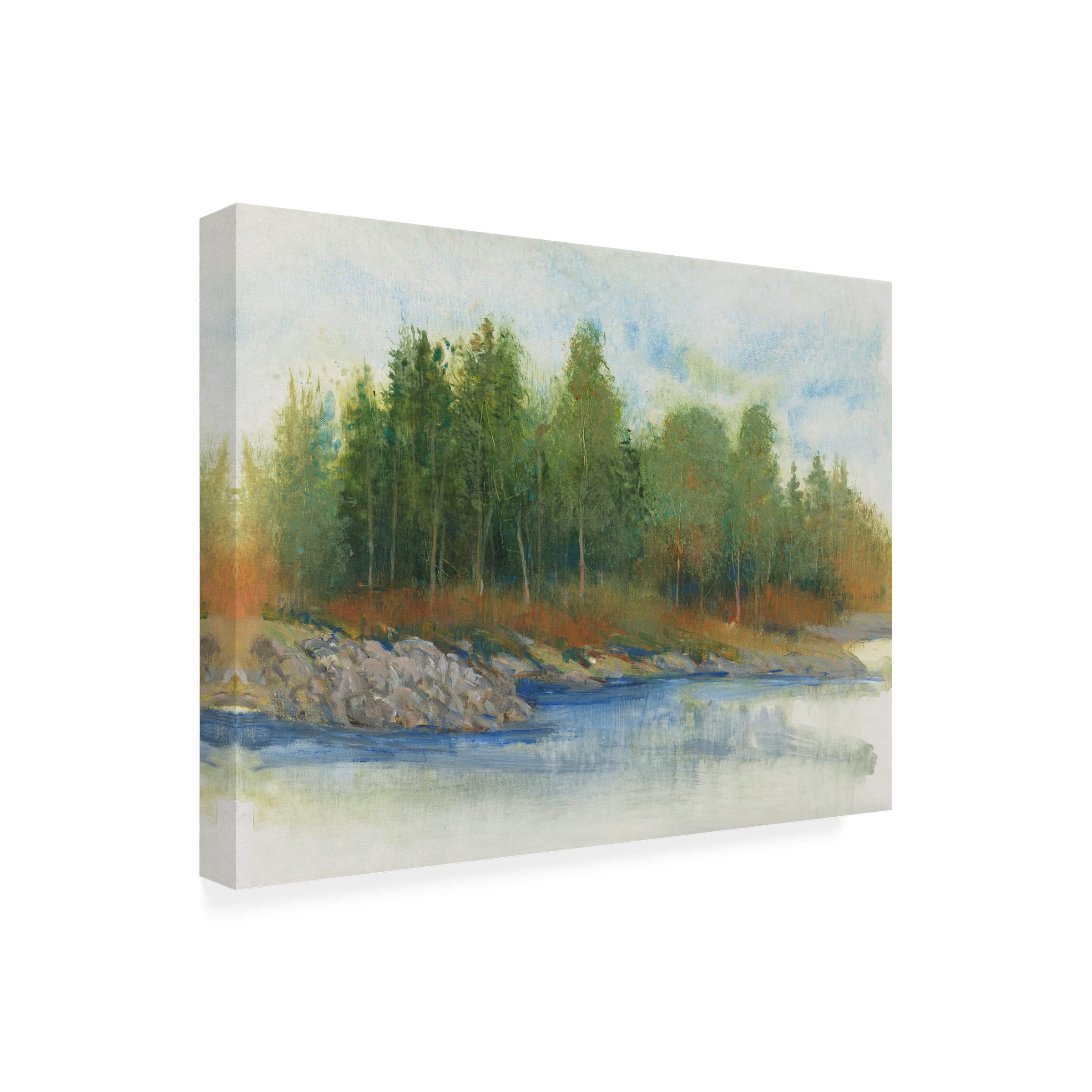 Trademark Fine Art 'From the Banks I' Canvas Wall Art by Tim O'Toole - Stunning Landscape Painting for Living Room, Bedroom & Office Decor
