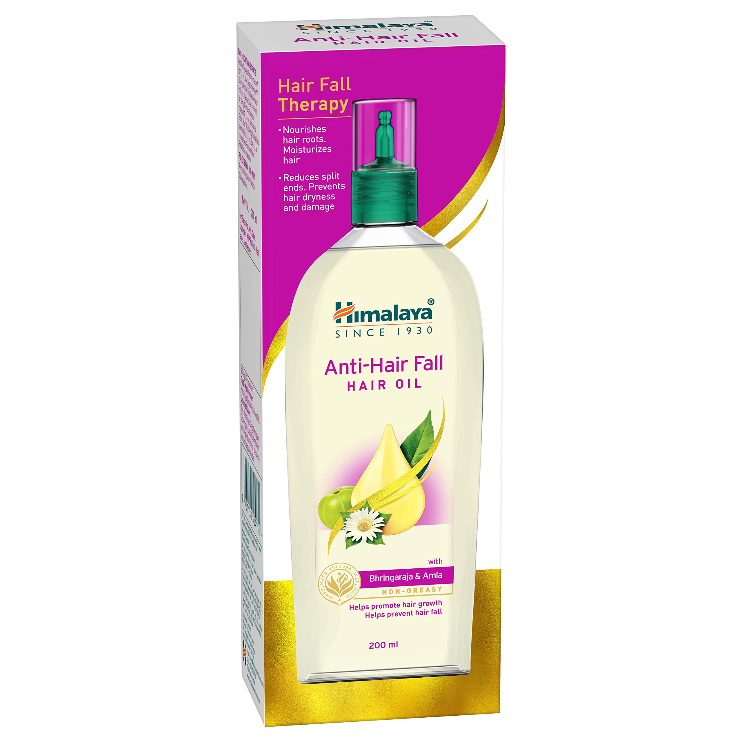 Himalaya Anti-Hair Fall Hair Oil with Bhringraja & Amla - Non Sticky Formula for Hair Growth & Prevention - 200ml for Women & Men - Perfect for Daily Scalp Massage & Damaged Hair Care