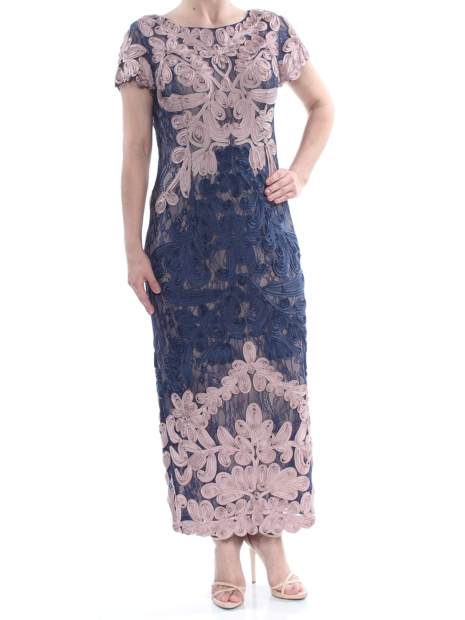 JS Collection Women's Short Sleeve Embroidered Midi Dress - Floral Summer Casual Dress for Beach, Vacation & Everyday Wear