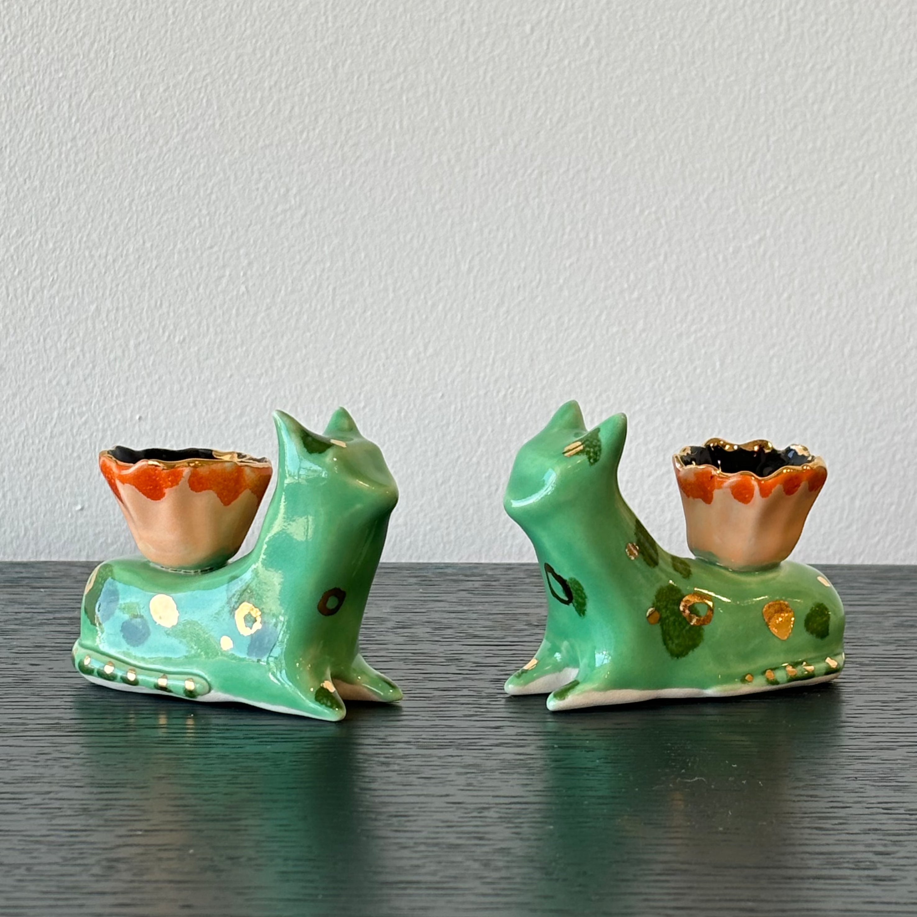 Large Sitting Cat Candle Holder - Decorative Ceramic Cat Statue for Home Decor | Perfect for Living Room, Bedroom, or Gift Giving