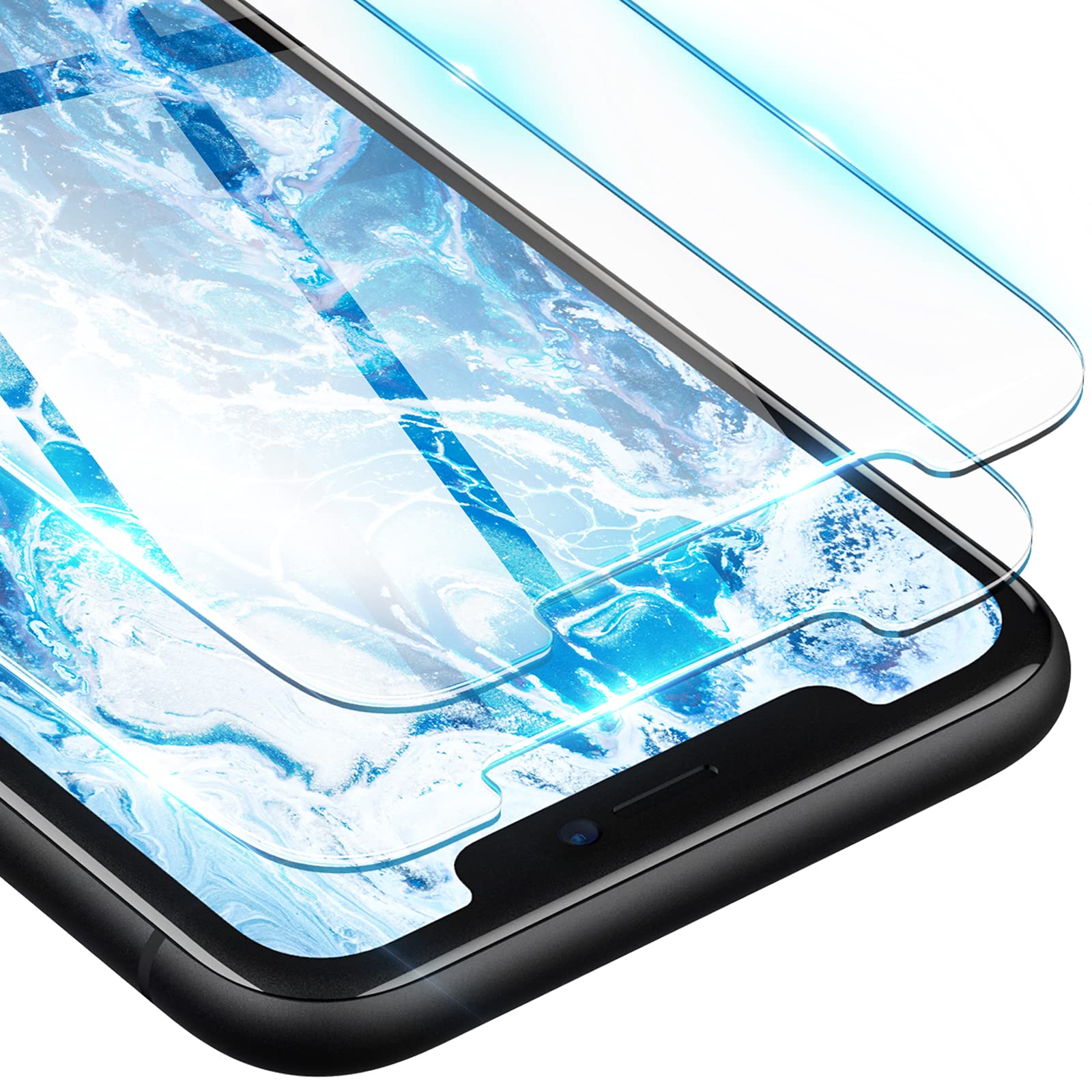 ORIbox Tempered Glass Screen Protector for iPhone 11 Pro/Xs/X (5.8 Inch) - 2 Pack, HD Clear, Anti-Scratch, Bubble-Free - Perfect for Daily Use, Travel & Work Protection