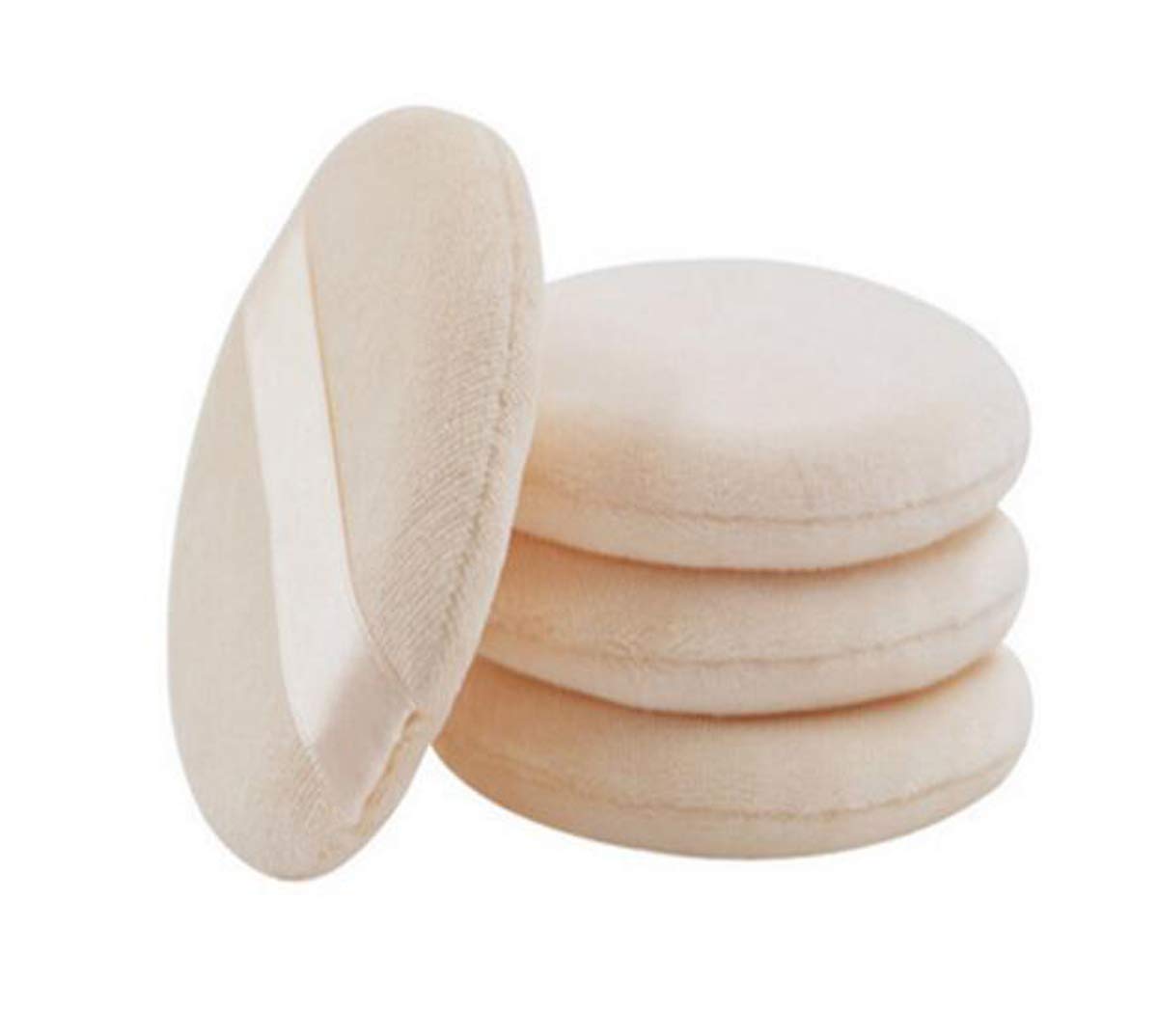 10 Pack Washable Makeup Powder Puffs with Ribbon - Soft Velour Cosmetic Sponge for Loose Powder, Compact Foundation & Face Powder - Perfect for Professional Makeup Application & Travel Touch-Ups