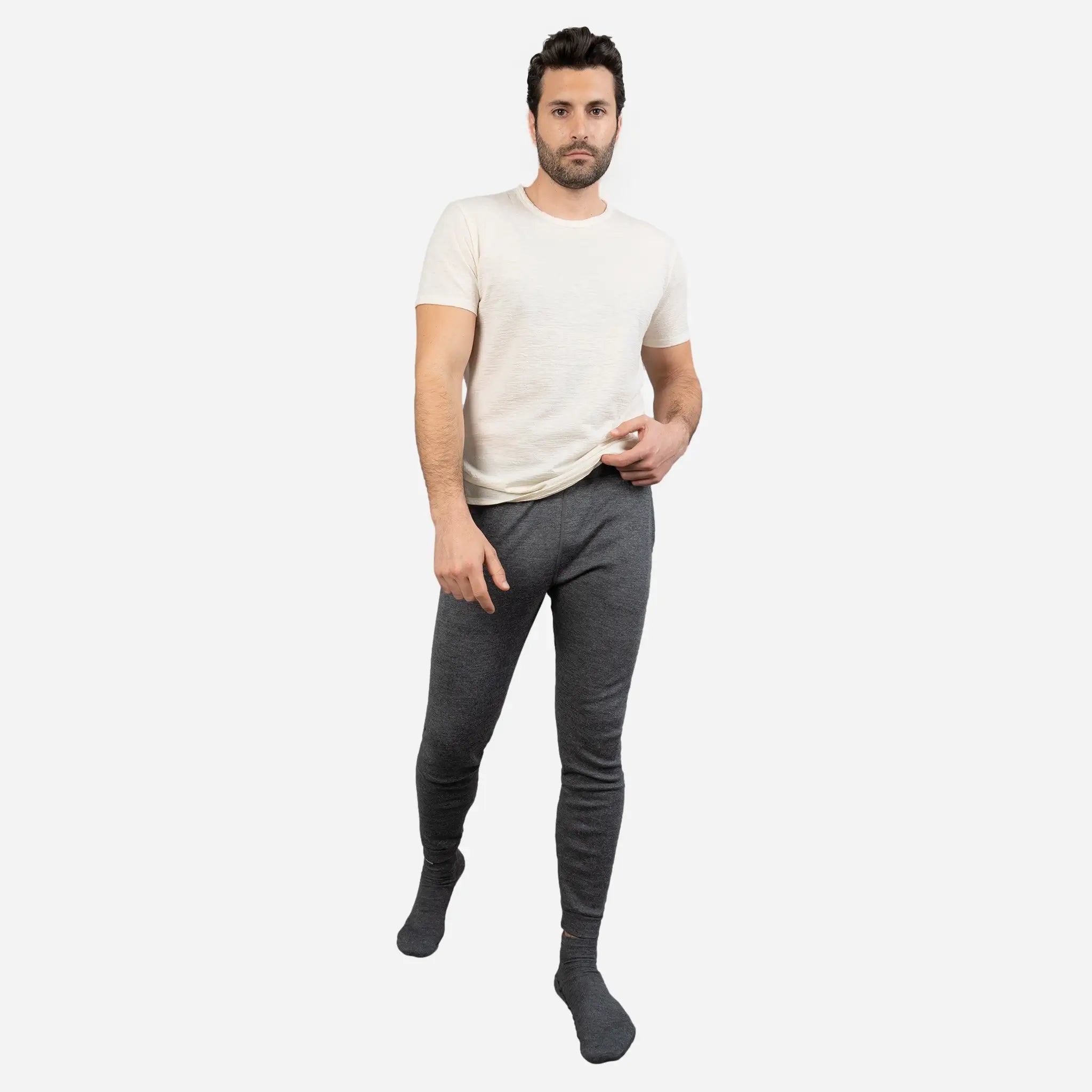 Premium Men's Alpaca Wool Sweatpants - 420 Midweight Fleece Joggers for Winter Comfort & Lounge Wear - Perfect for Home, Travel & Outdoor Activities