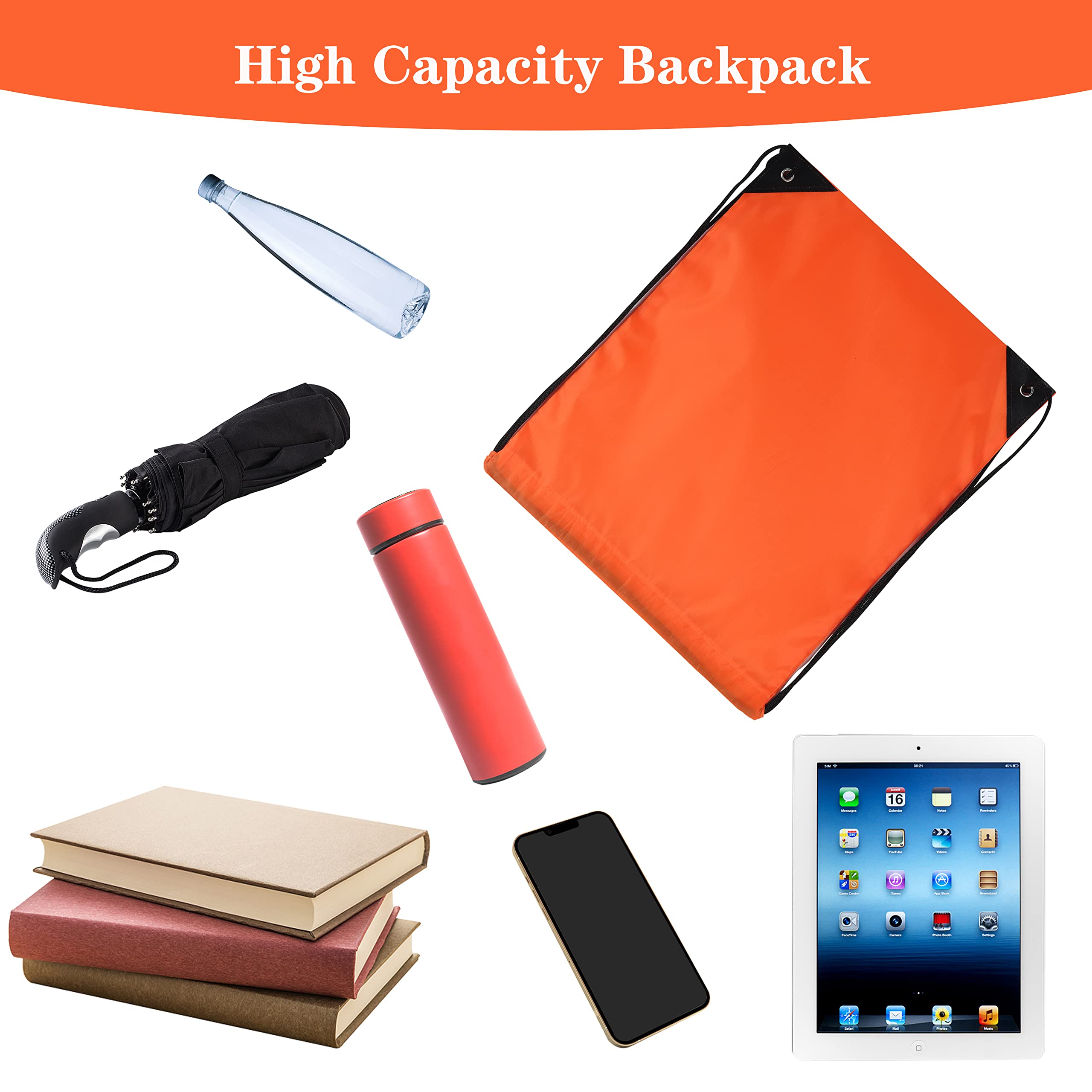 60 Pcs Drawstring Backpack - Gym & Sports Bag for Women & Men - Outdoor Activities (20 Colors)