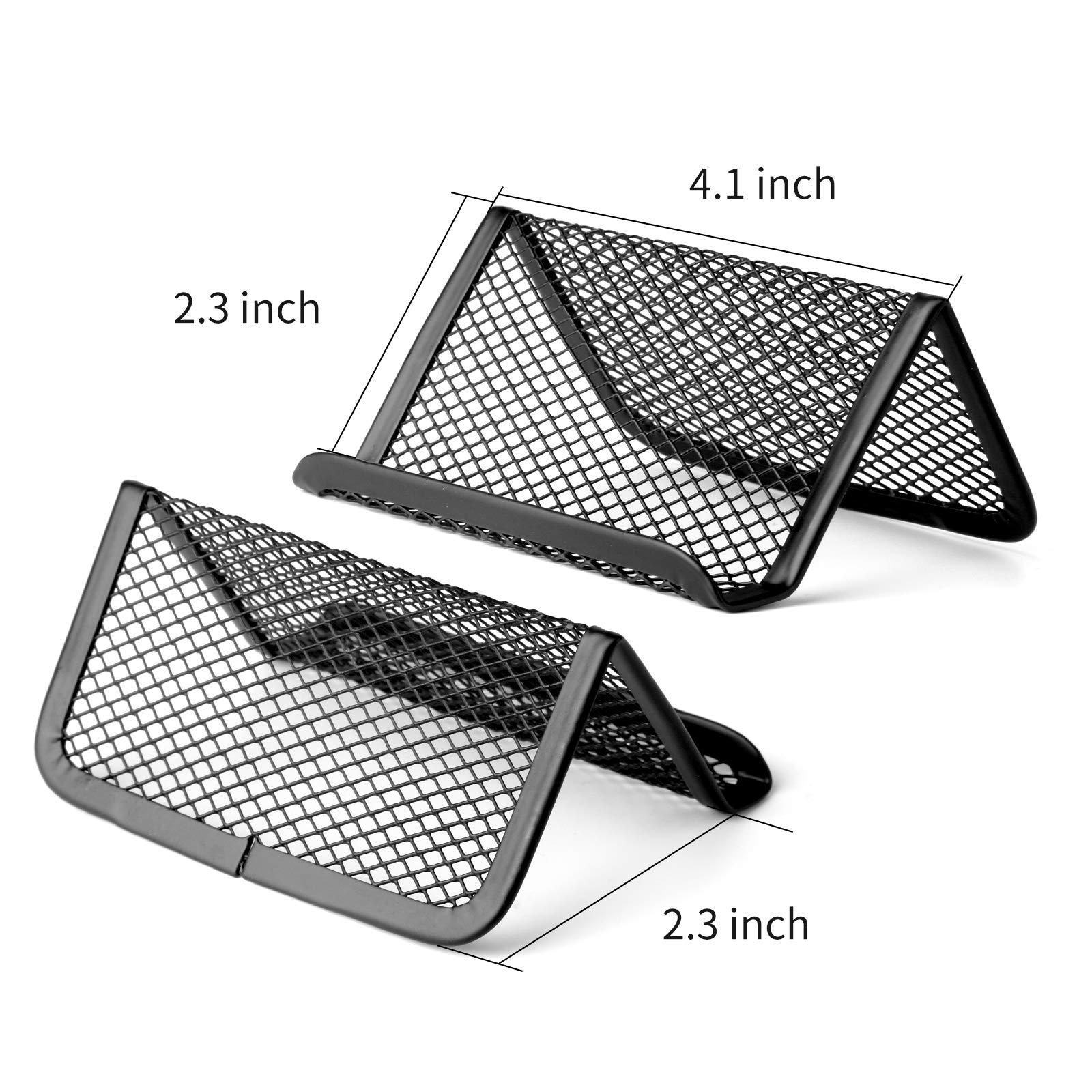 Golden Pearl Black Metal Mesh Business Card Holder - 50 Card Capacity Desk Organizer for Office, Meetings & Networking (Set of 6)