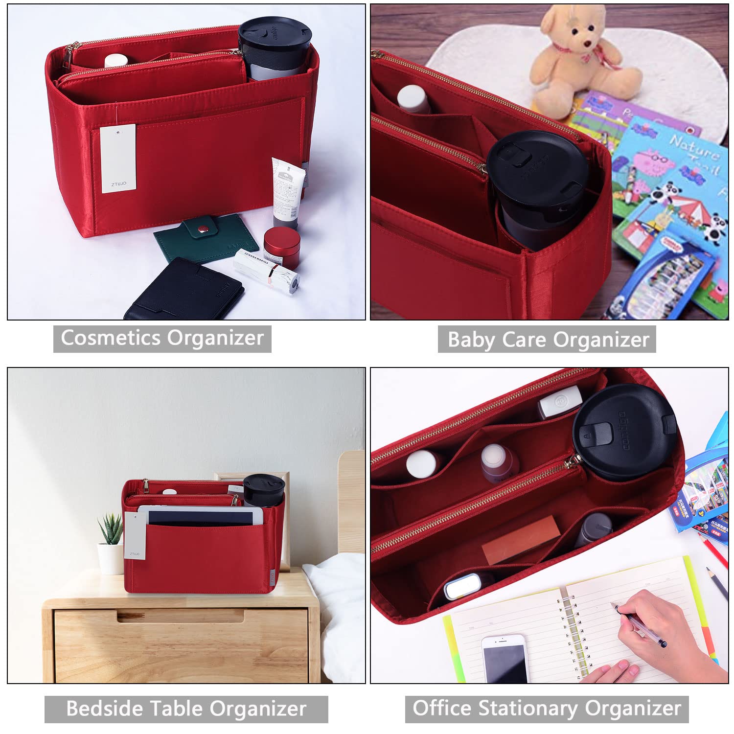 ZTUJO Felt Purse Organizer Insert for Speedy, Neverfull, Graceful & Tote Bags - Handbag Shaper & Storage Solution | Perfect for Travel, Work & Daily Use