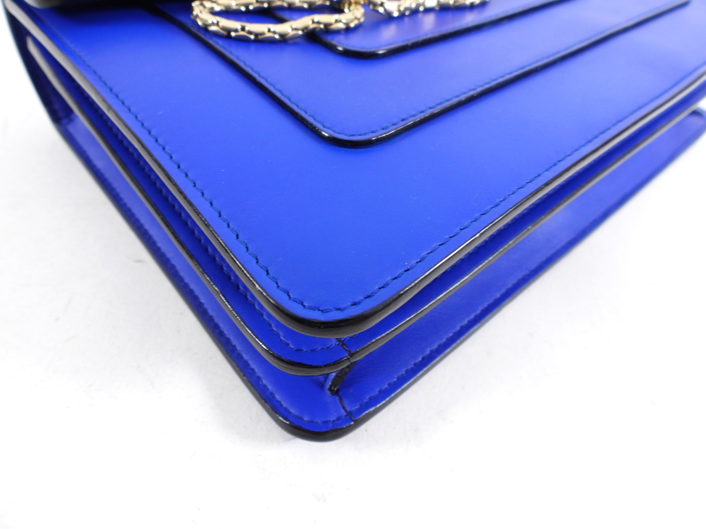 Bvlgari Serpenti Forever Flap Bag in Cobalt Blue Leather - Luxury Designer Handbag for Women, Perfect for Evening Events & Special Occasions