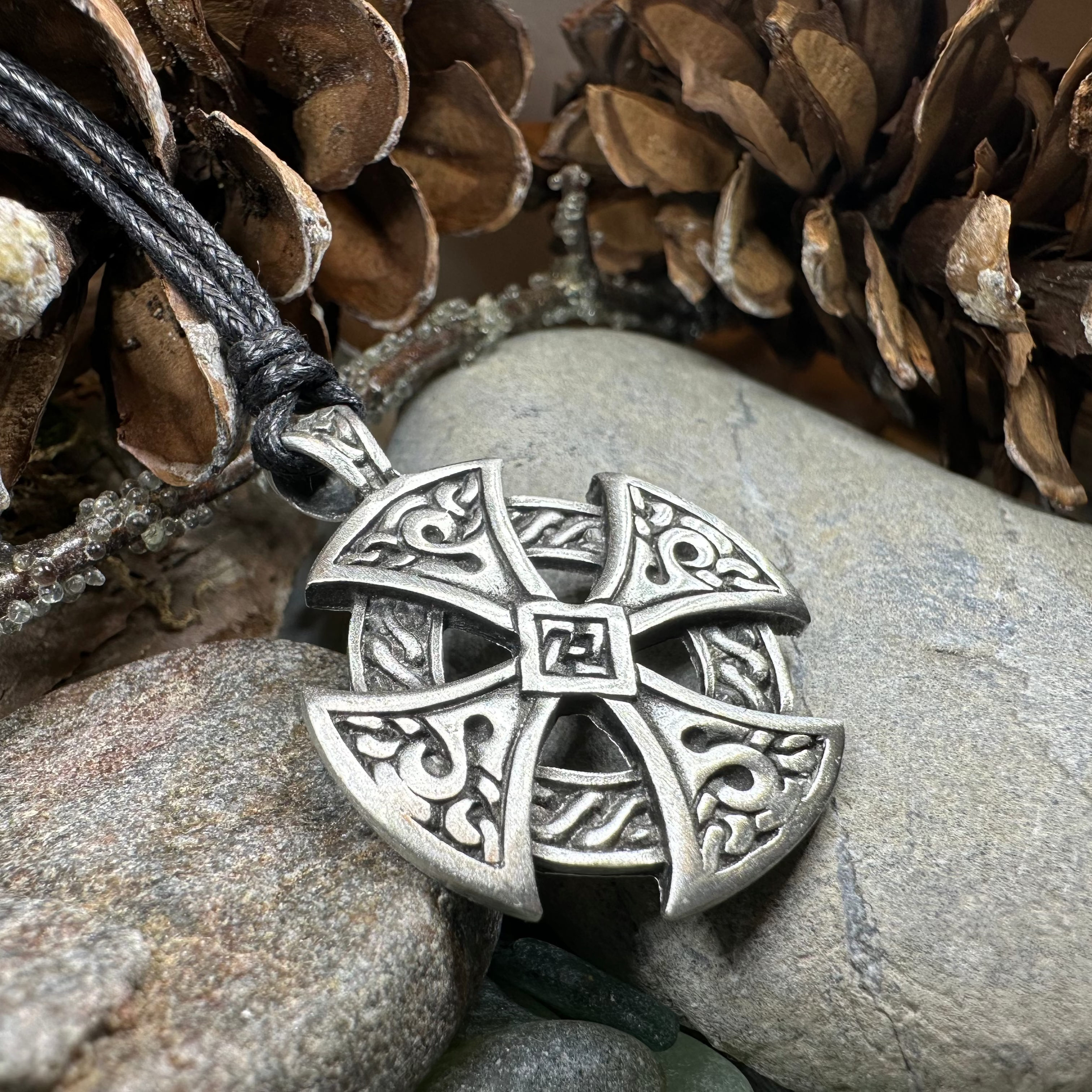 Celtic Cross Necklace for Women - Stainless Steel Destiny Pendant with 18