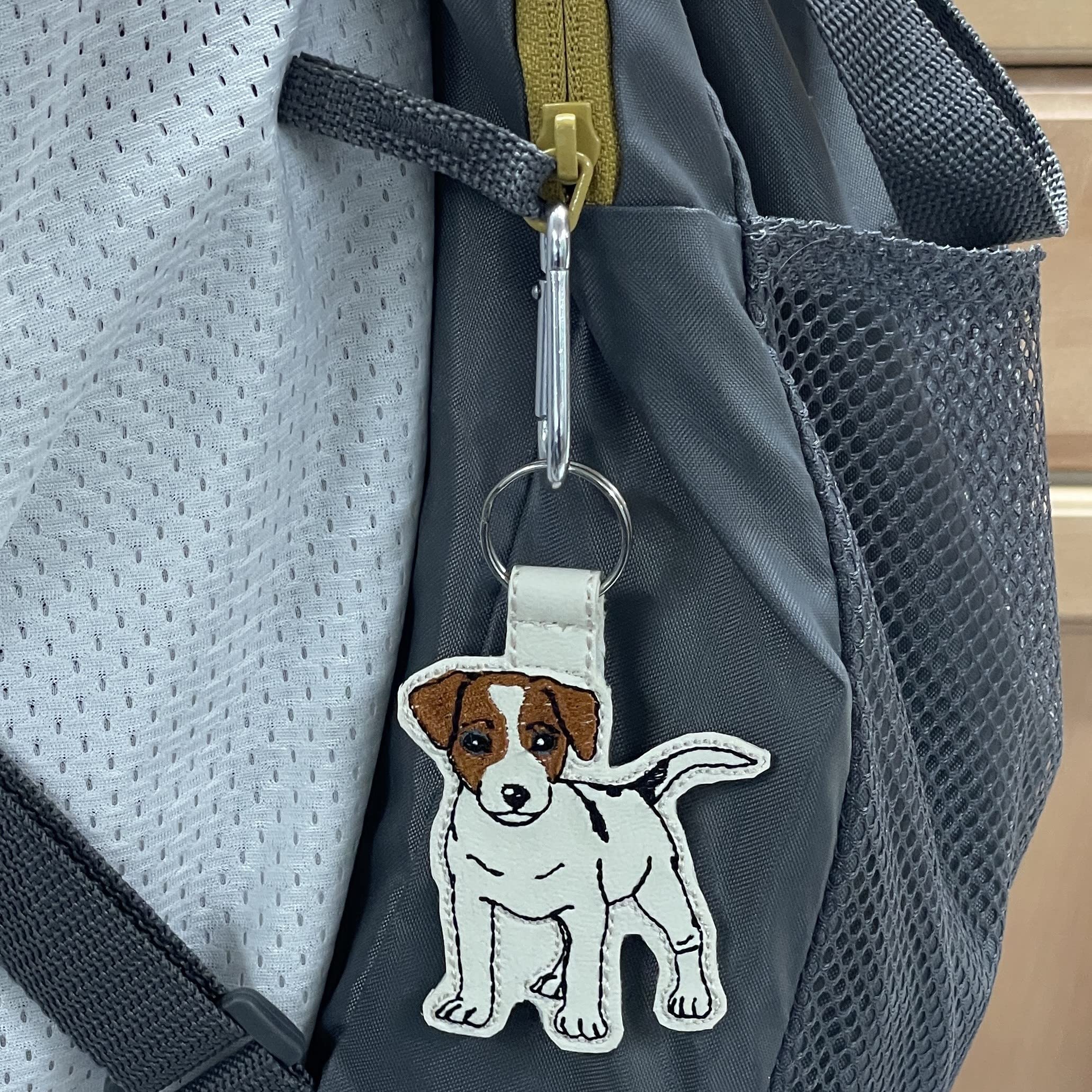 Jack Russell Terrier Keychain - White & Brown Pet ID Luggage Tag by Syntryz | Perfect for Dog Lovers, Travel Accessories & Gift Ideas