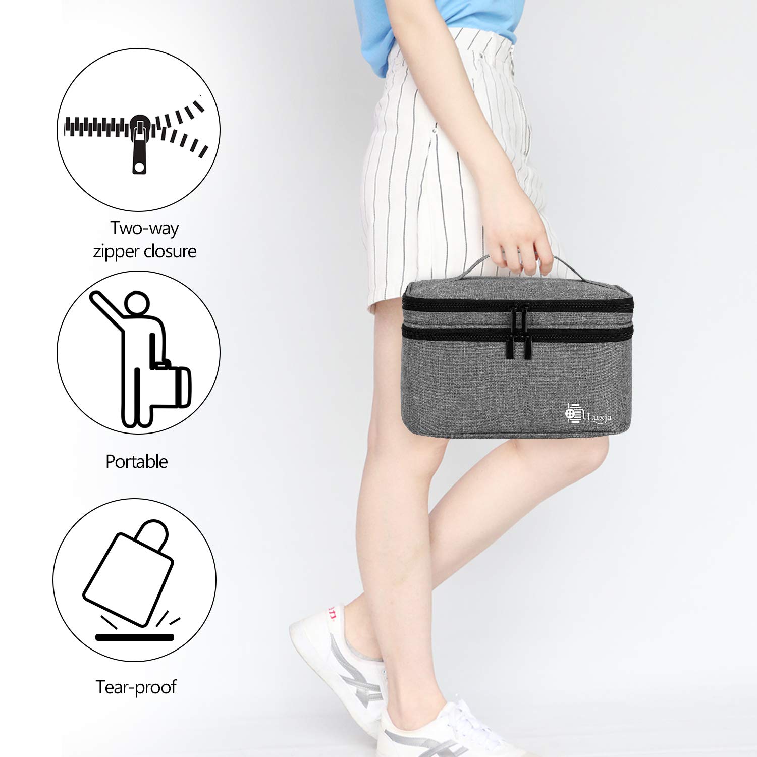 Luxja 2-Layer Sewing Organizer Bag - Storage for Needles, Thread & Sewing Kit Accessories - Perfect for Home, Travel & Craft Projects