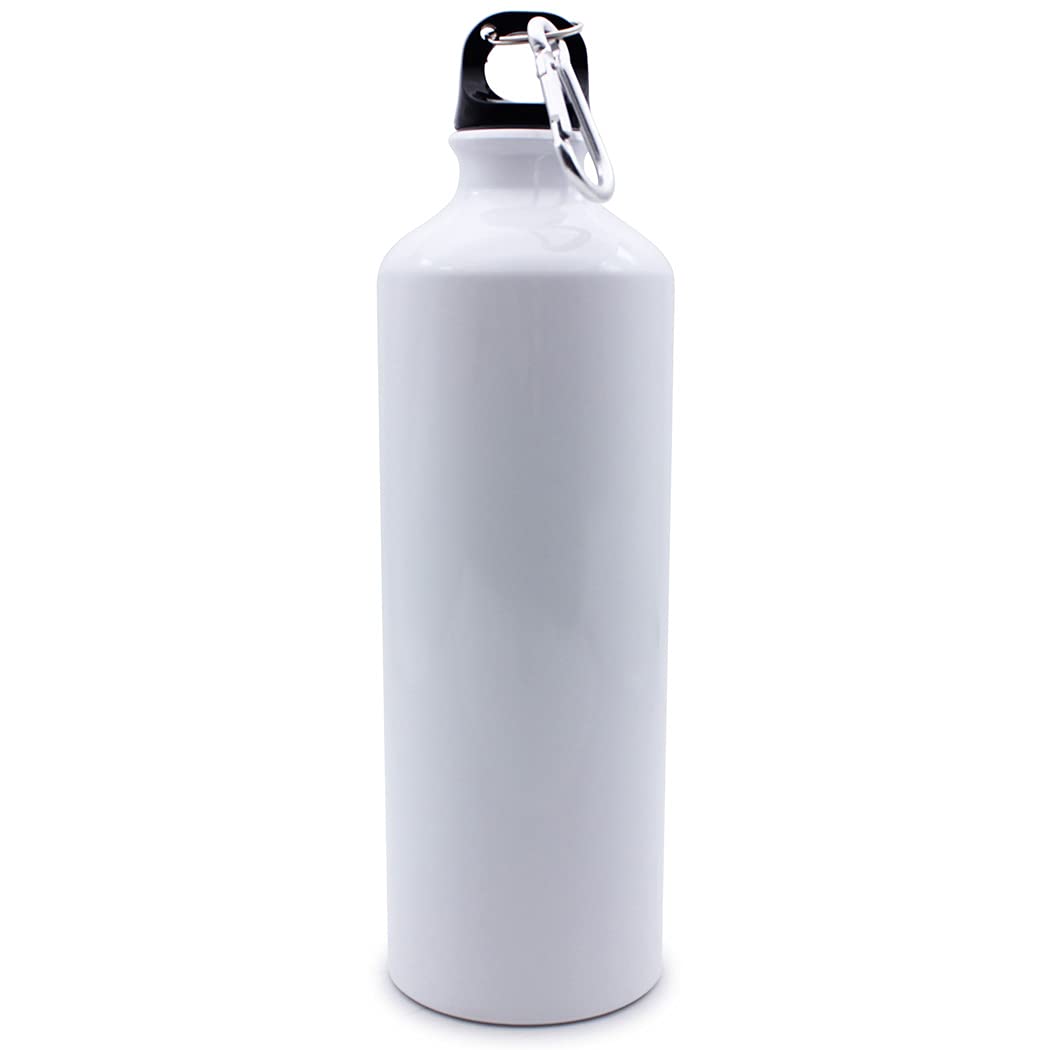 60pcs 750ml White Sublimation Aluminum Sports Water Bottles - Bulk Blank Heat Press Printing Travel Water Bottles for Gym, Hiking, Camping & Outdoor Activities