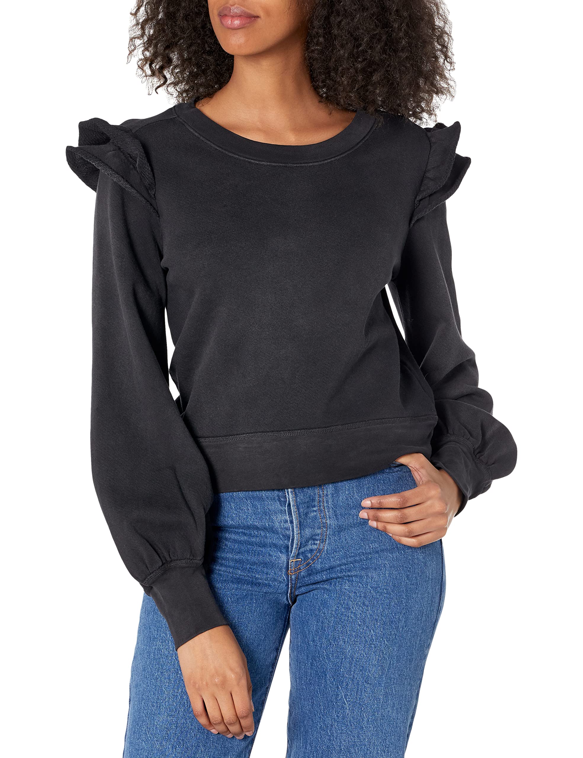 PAIGE Women's Penelo Diamond Terry Cropped Crew Neck Sweatshirt | Soft Casual Pullover for Women | Perfect for Lounge Wear, Running Errands & Weekend Outfits