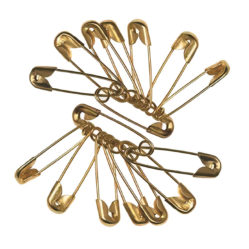 60 Pcs 55mm Gold Safety Pins - Nickel Plated Stainless Steel Heavy Duty Safety Pins for Clothes, Sewing, DIY Crafts, Quilting & Fabric Pinning - Perfect for Tailoring, Costume Making & Emergency Repairs