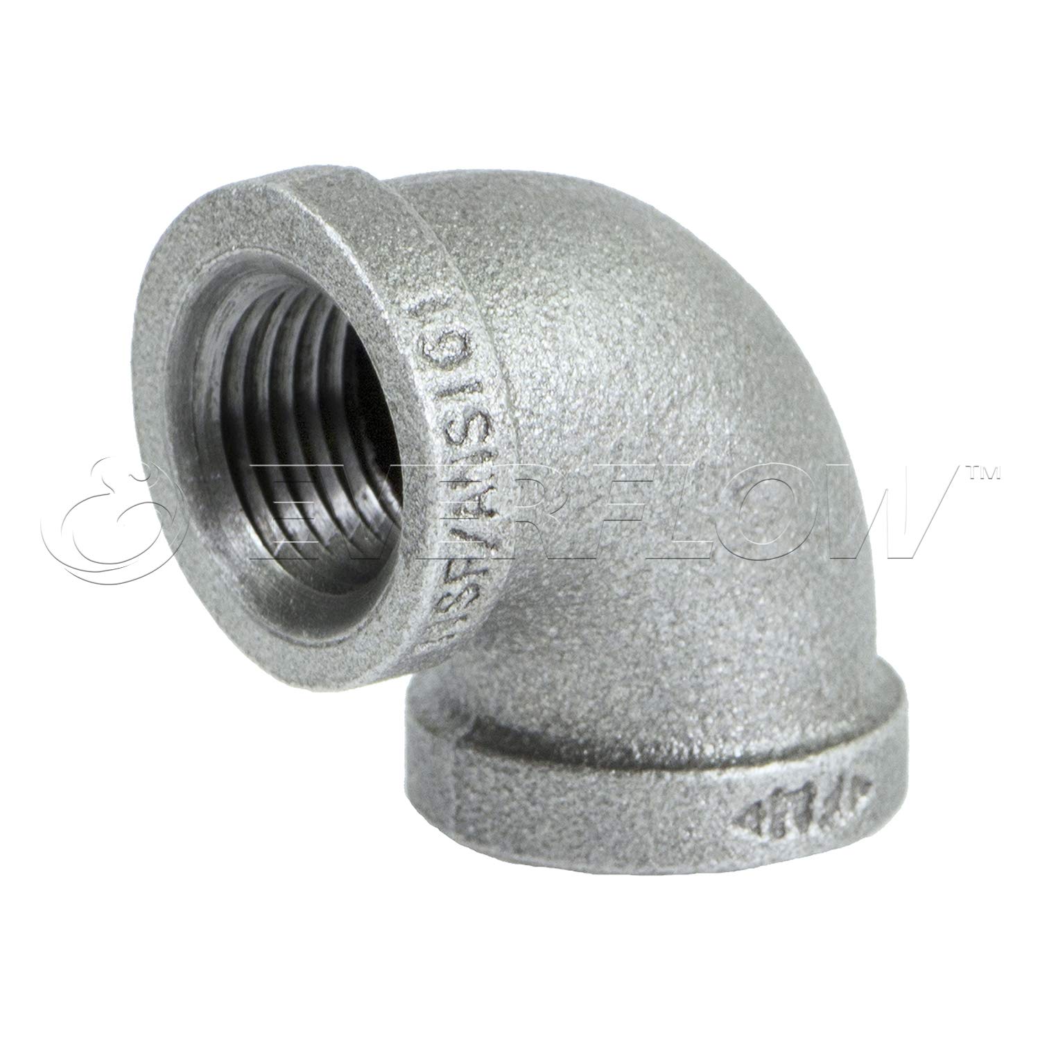SUPPLY GIANT HNOM0500 5-Inch 90 Degree Galvanized Malleable Iron Elbow - High Pressure Pipe Fitting for Plumbing, HVAC, and Industrial Applications