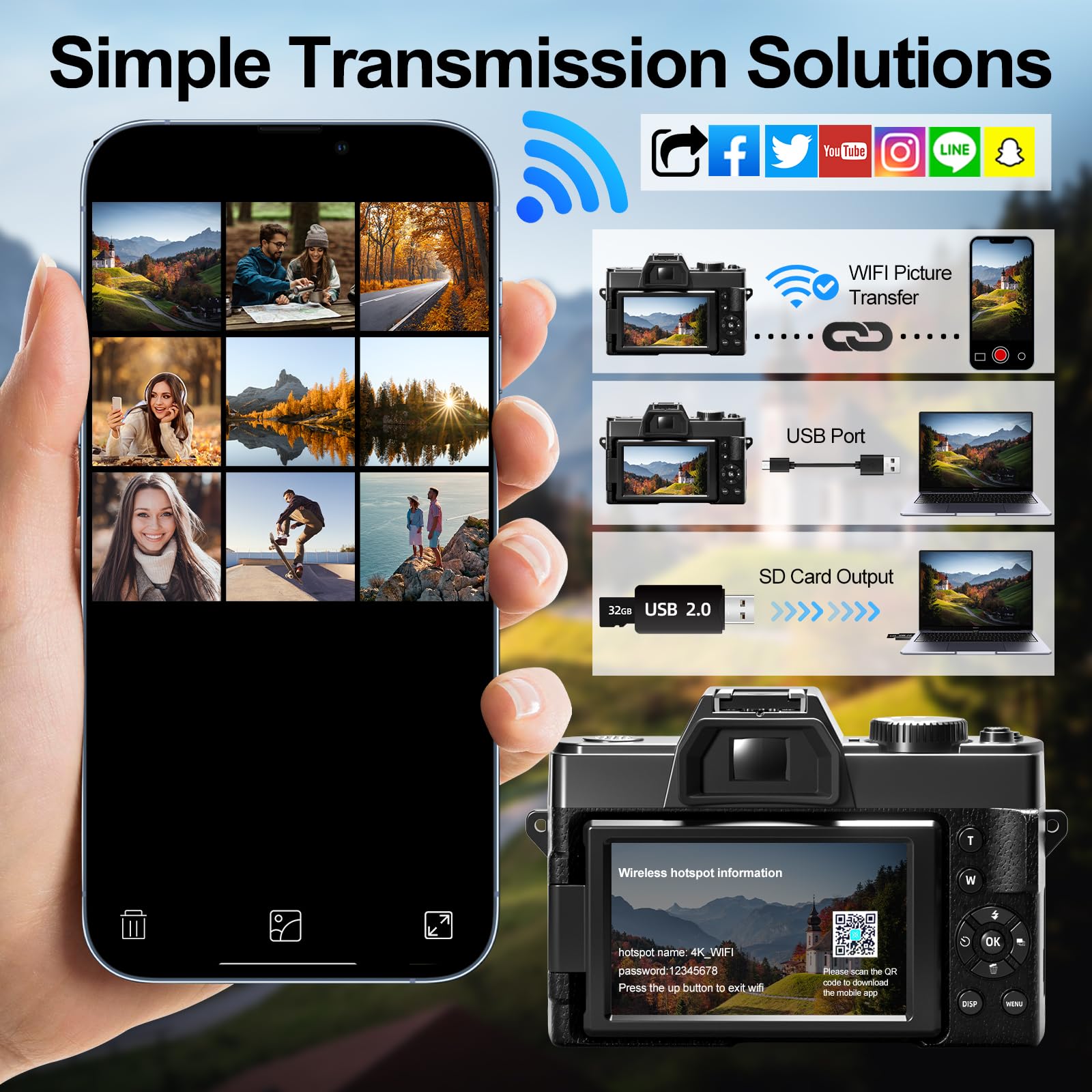 4K Digital Camera for Photography & Vlogging - 48MP YouTube Camera with 180° Flip Screen, 16X Zoom, Autofocus, Flash, 52mm Wide Angle & Macro Lens - Includes 2 Batteries & 32GB SD Card (S100, Black) - Perfect for Travel, Blogging, and Content Creation