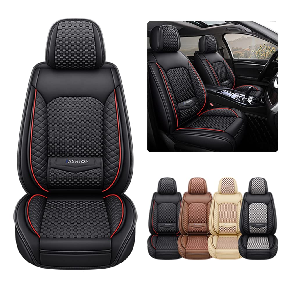 Universal Car Seat Covers with Lumbar Support - 5-Piece Full Set, Breathable & Comfortable Interior Accessories, Airbag Compatible for SUVs, Sedans, and Trucks - Perfect for Daily Commutes, Road Trips, and Family Travel