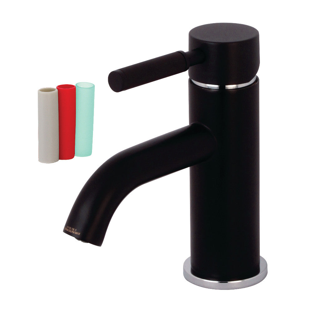 Kaiser LS8229DKL Single Handle Bathroom Faucet with Push Pop-Up Drain - Modern Waterfall Spout for Bathroom Sink, Vanity & Powder Room (Oil Rubbed Bronze Finish) - Perfect for Home Renovation & Hotel Upgrades