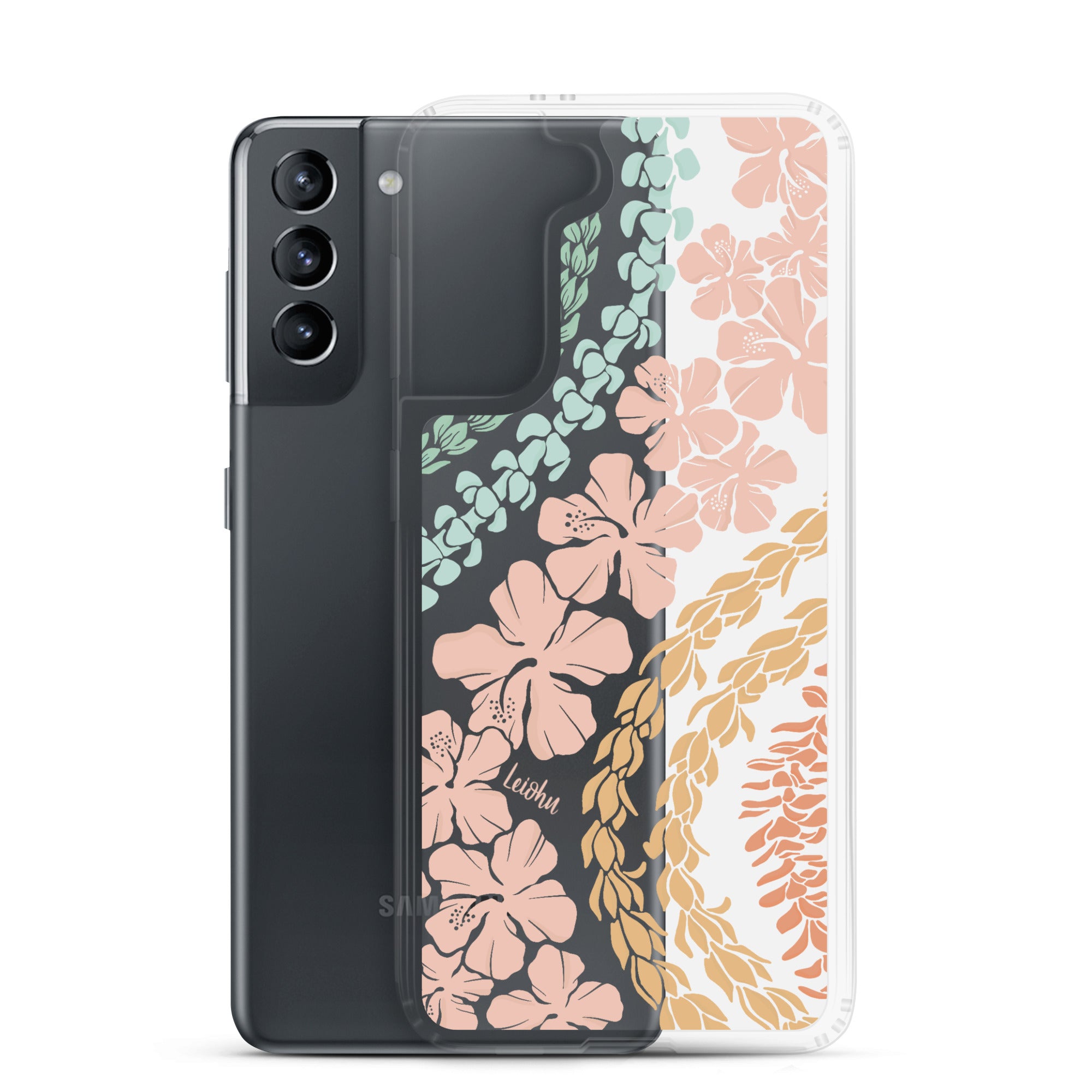 Groovy Lei Clear Protective Case for Samsung Galaxy - Slim & Durable Phone Cover for Everyday Use & Travel