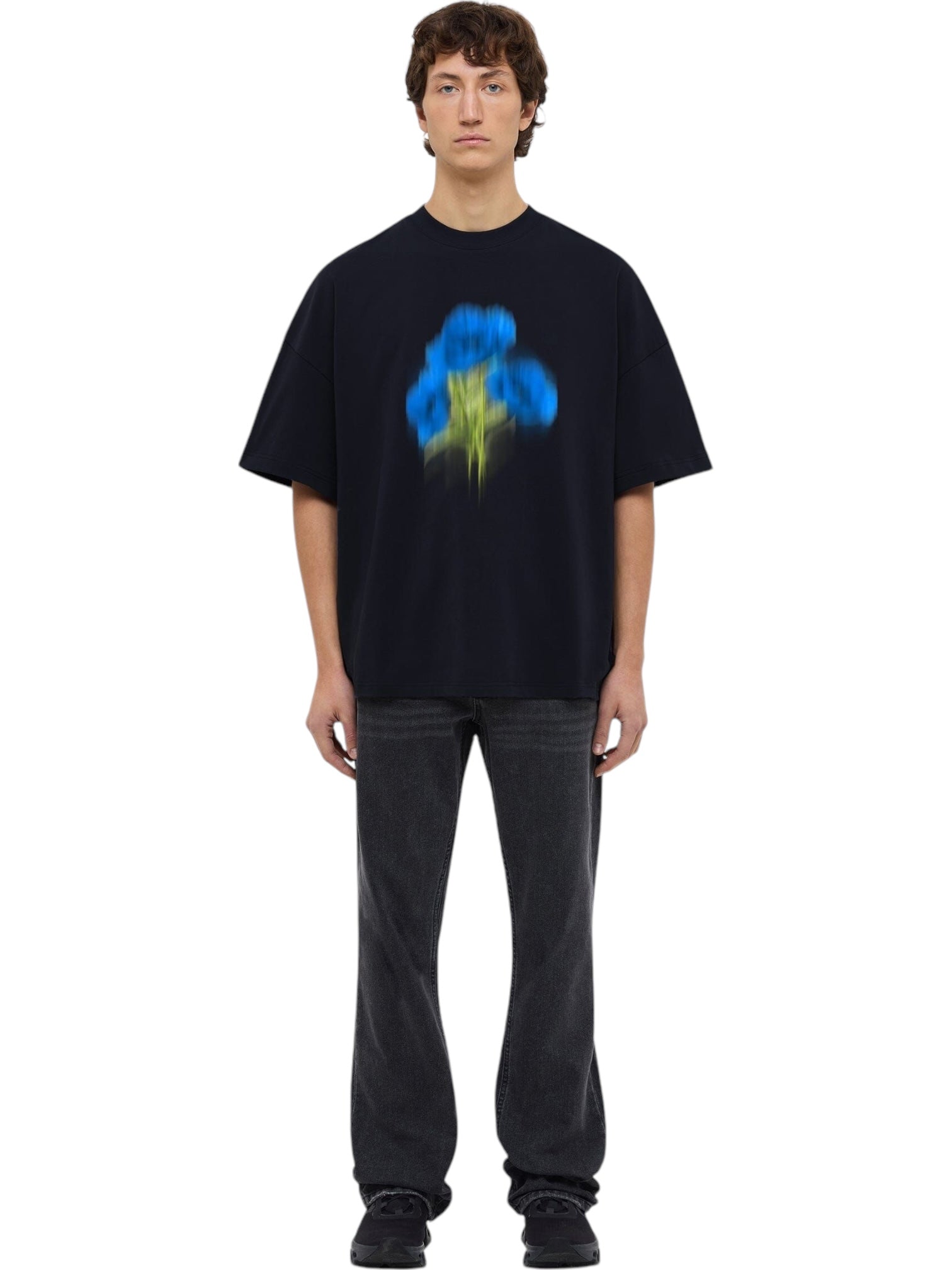 Flaneur Blurred Flower Print T-Shirt for Women - Soft Cotton Casual Tee - Perfect for Streetwear & Summer Outfits