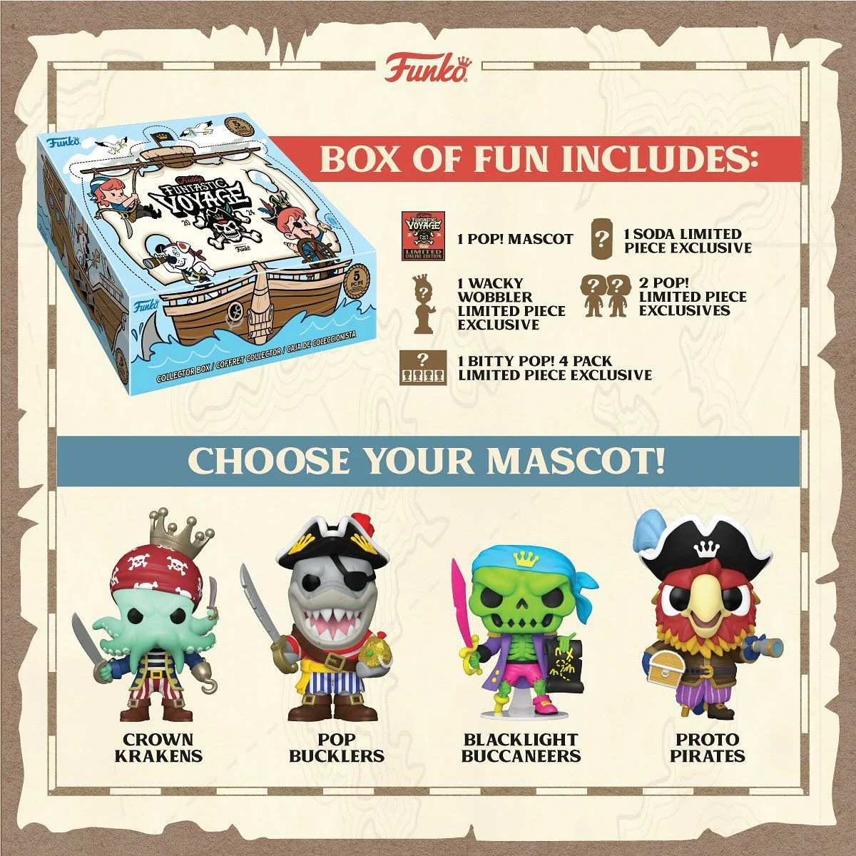 Funtastic Voyage SDCC 2024 Pop Vinyl Box of Fun - Limited Edition Collectible Figure Set for Comic-Con Fans | Perfect for Display, Gifting & Pop Culture Collections
