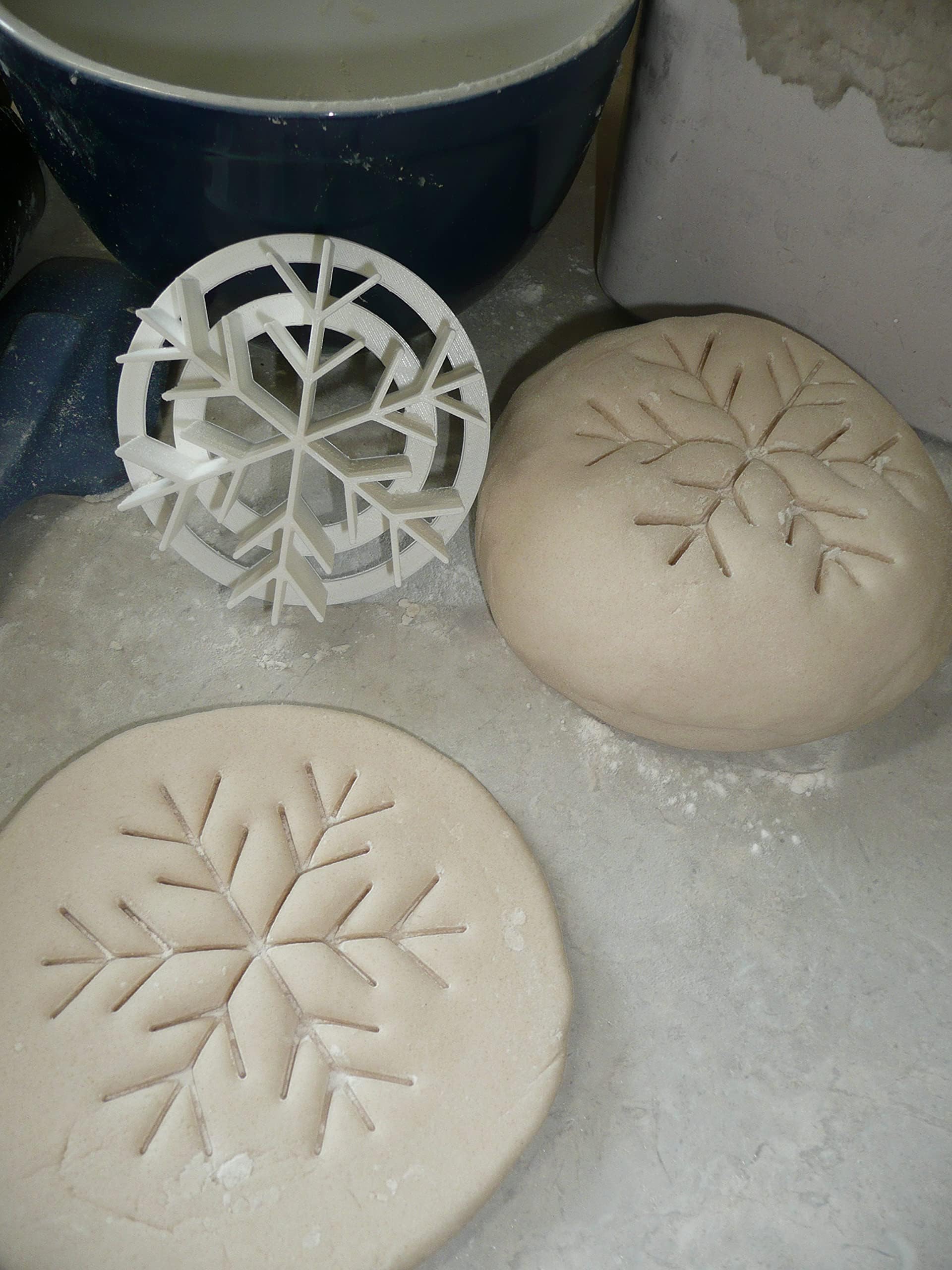 Authentic Snowflake Design Concha Cutter - Mexican Sweet Bread Stamp - Made in USA (PR4396, White) | Perfect for Pan Dulce, Conchas, and Traditional Mexican Pastries