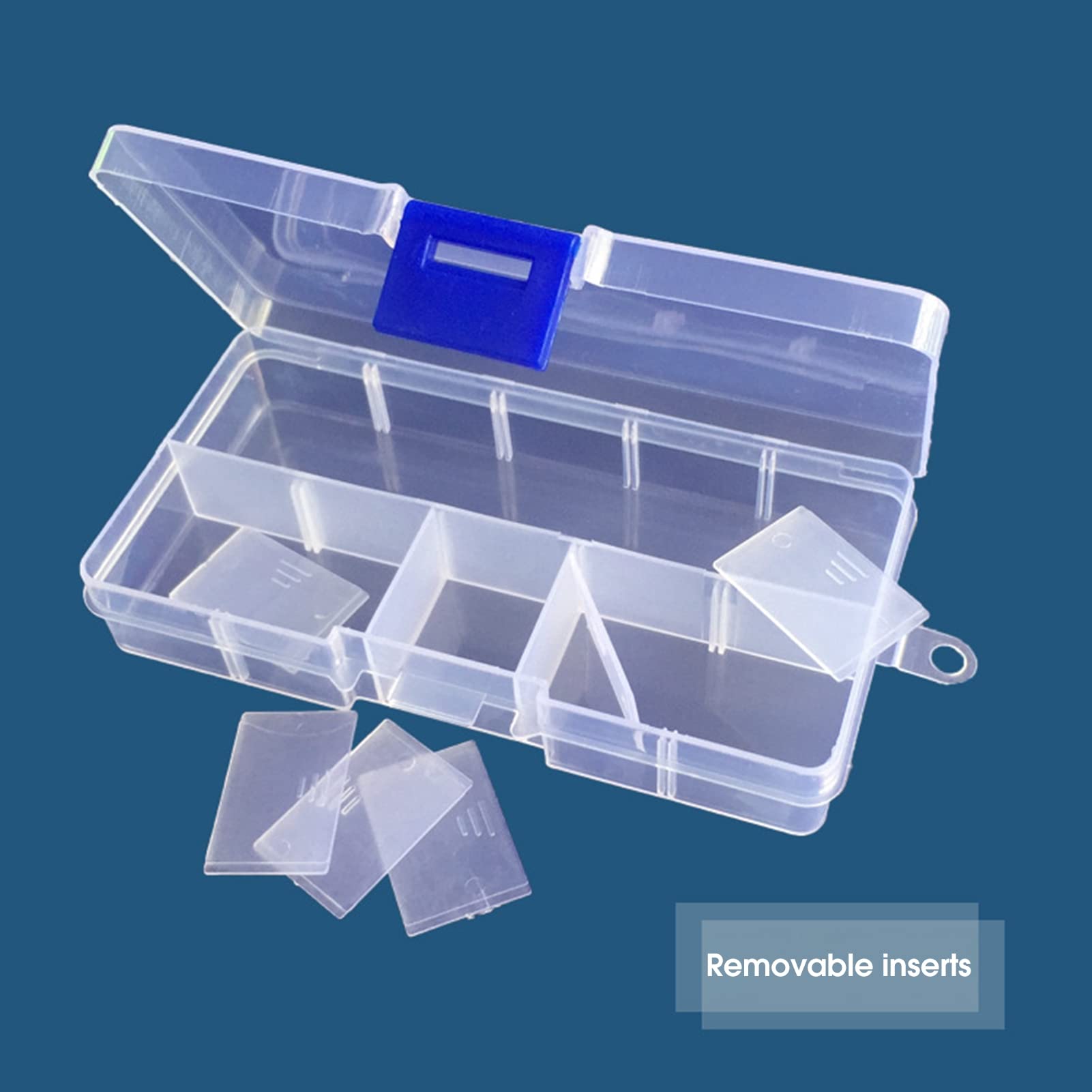 10-Grid Clear Plastic Organizer Box with Adjustable Dividers - Perfect for Craft Storage, Bead Organizing, Fishing Tackles & Jewelry - Multi-Purpose Storage Container for Home, Office & Travel