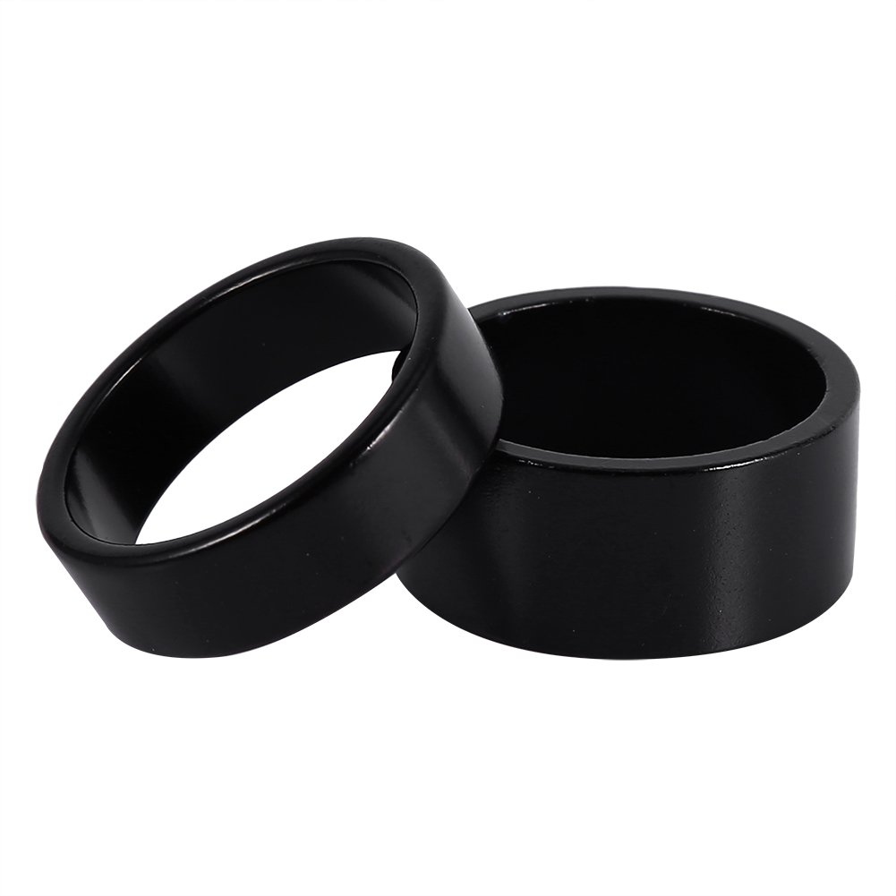 Premium Aluminum Alloy Headset Spacers 4-Piece Set (5mm/10mm/15mm/20mm) - Compatible with MTB Mountain Bikes & Road Bikes - Stem Fork Washers for Height Adjustment - Perfect for Trail Riding, Commuting and Bicycle Maintenance