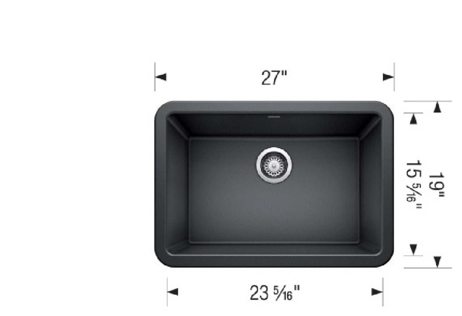 Blanco Ikon 27-Inch Apron Front Single Bowl SILGRANIT Kitchen Sink - Durable & Stylish for Modern Farmhouse & Contemporary Kitchens