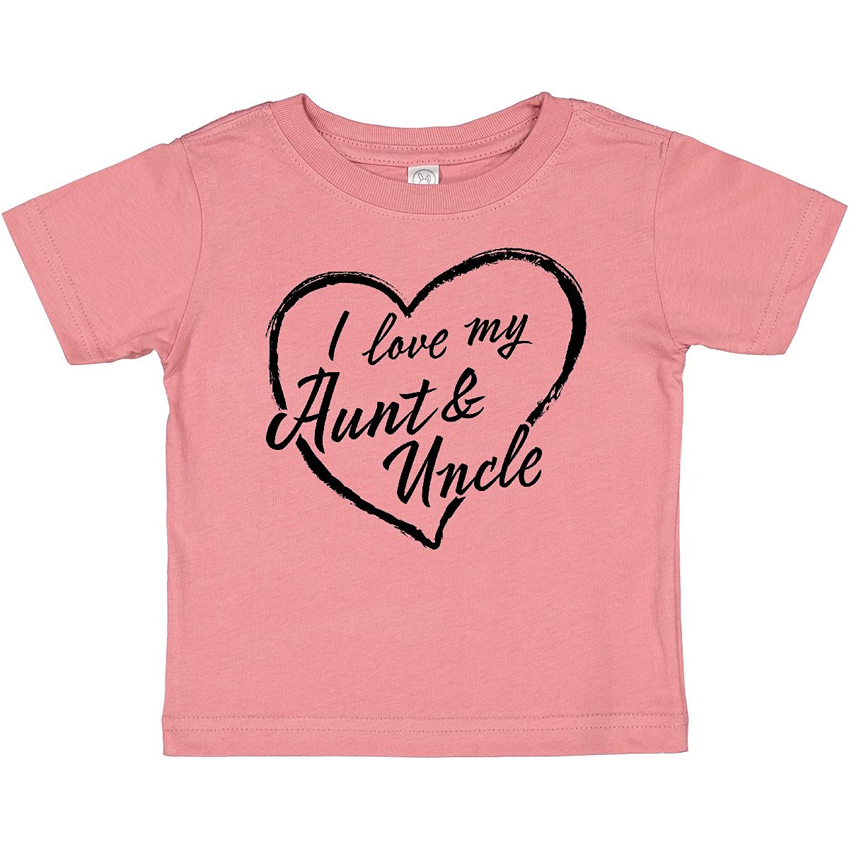Inktastic I Love My Aunt and Uncle Black Chalk Heart Baby T-Shirt - Cute Toddler Outfit for Family Reunions & Gift Giving
