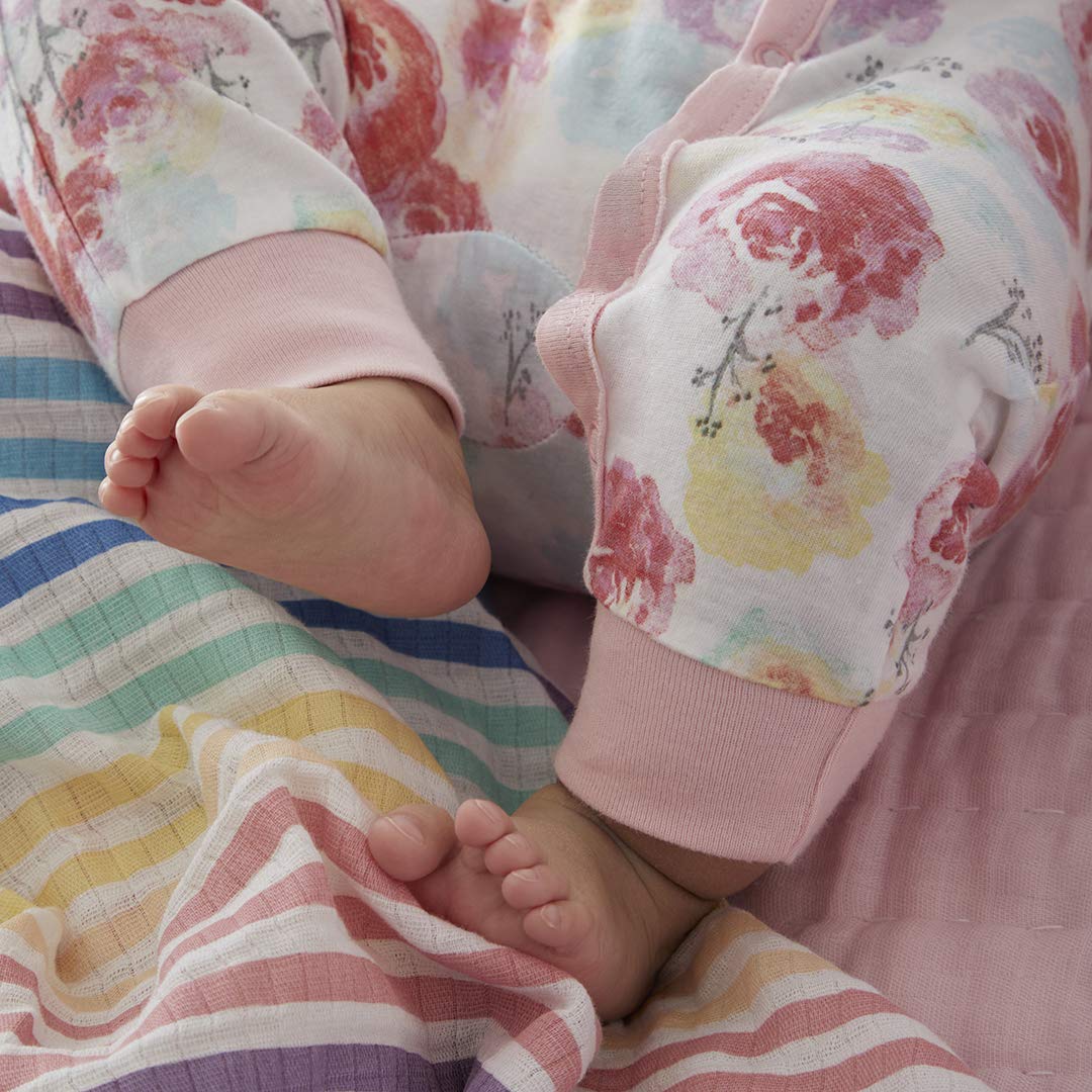 HonestBaby Unisex Baby Kimono Coverall - 100% Organic Cotton, Soft & Breathable for Newborns & Infants - Perfect for Sleepwear, Playtime & Everyday Comfort