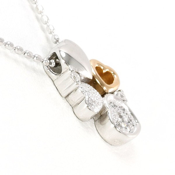 18K White Gold & Pink Gold Diamond Necklace for Women - Elegant Pendant Jewelry Gift for Anniversary, Valentine's Day & Special Occasions