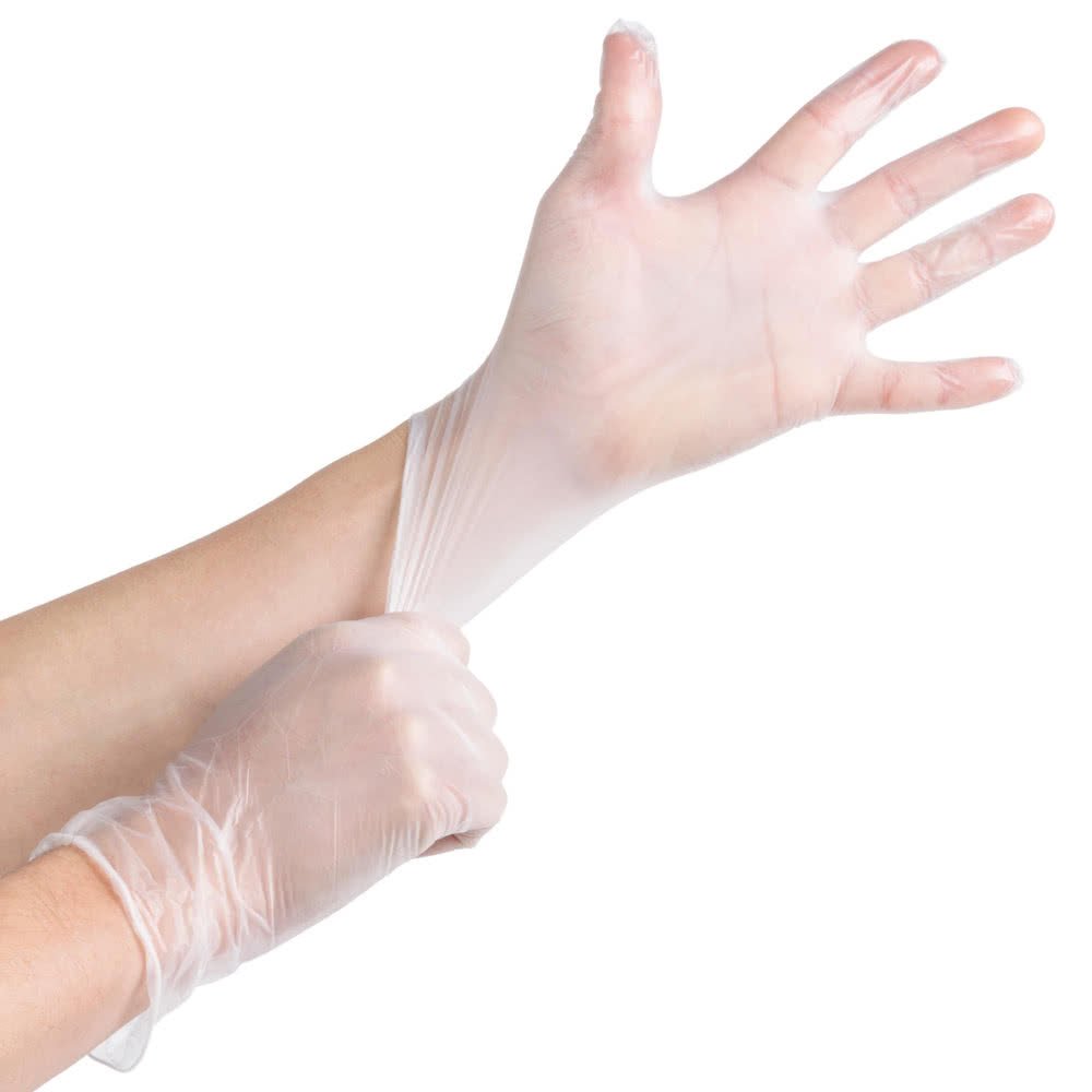 Supertouch Vinyl Powder-Free Gloves Large (Box of 100) - Disposable Gloves for Food Handling, Cleaning & Medical Use - Latex-Free, Non-Sterile Protective Gloves for Home, Kitchen & Healthcare