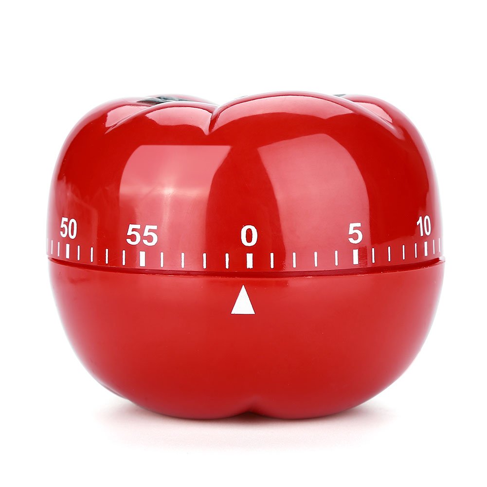 Tomato Shaped Mechanical Kitchen Timer - 60 Minute Countdown Cooking & Baking Timer for Home Chefs (7.2 x 5.5cm) - Perfect for Baking, Meal Prep & Kitchen Tasks